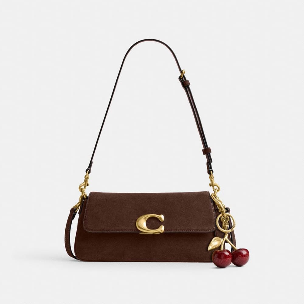 Coach Jet Shoulder Bag Brass Dark Chocolate