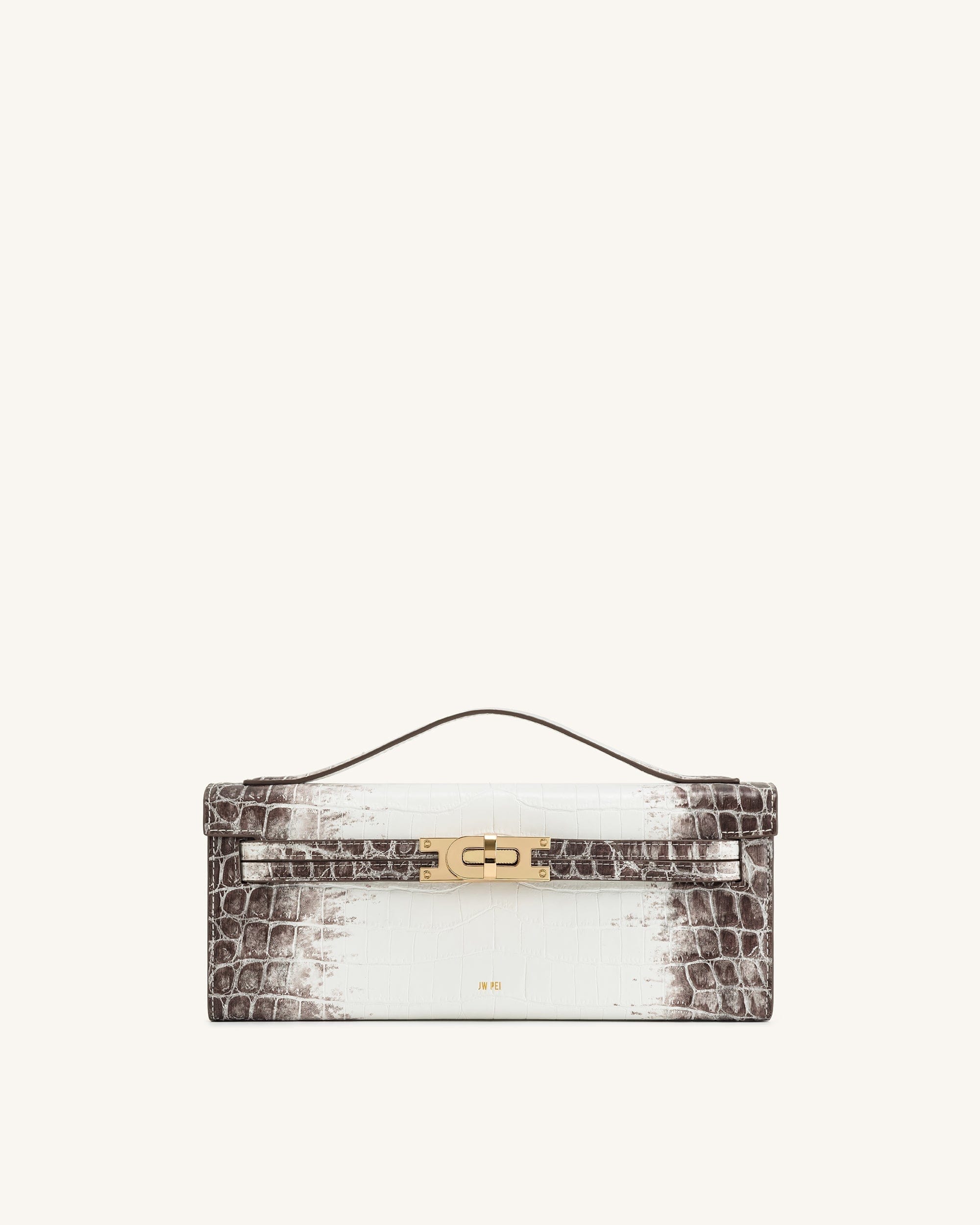 Jw Pei Bria Structured Top Handle Bag Brown Canvas
