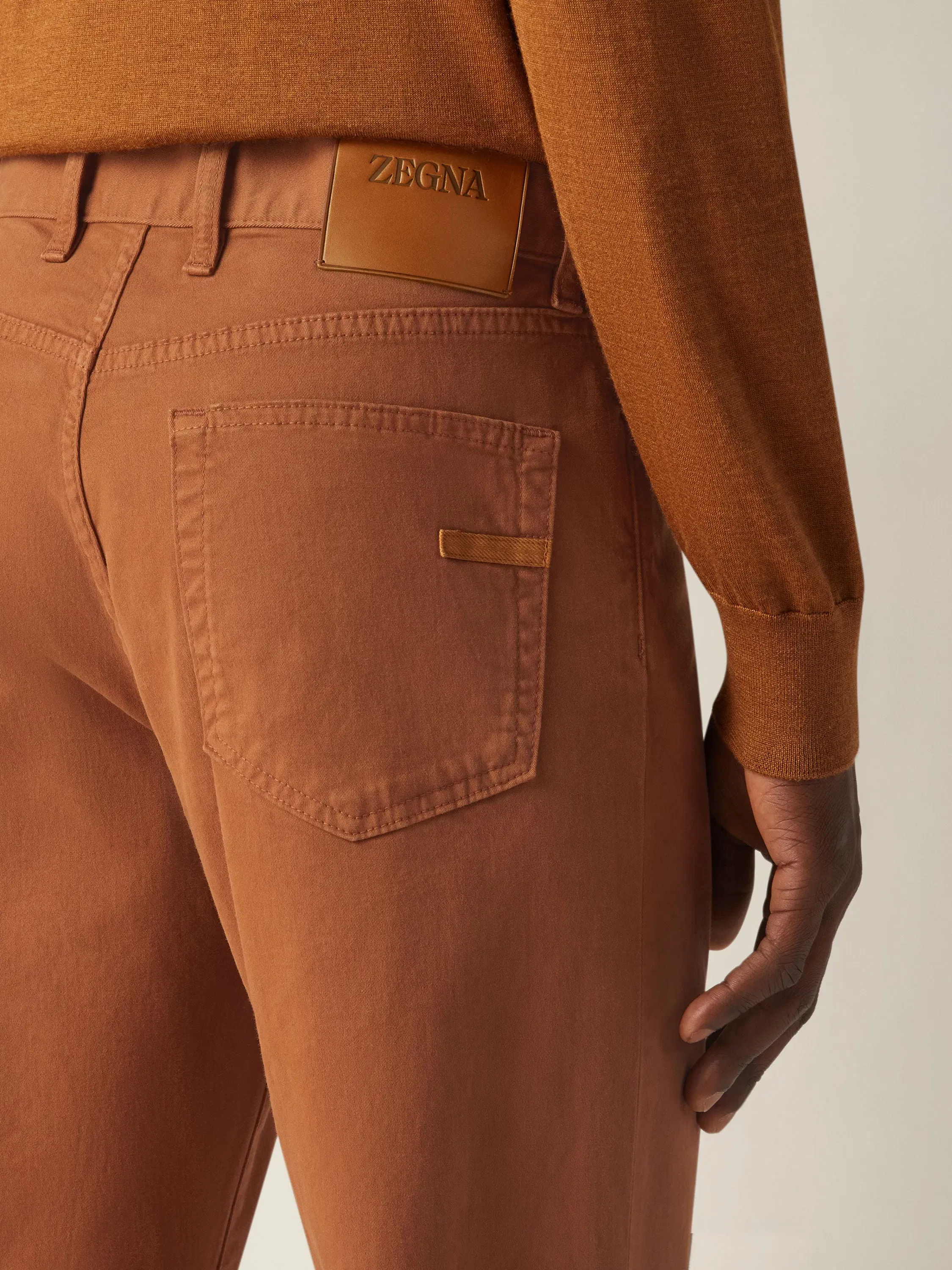 Zegna Dark Foliage Stretch Cotton Roccia Jeans