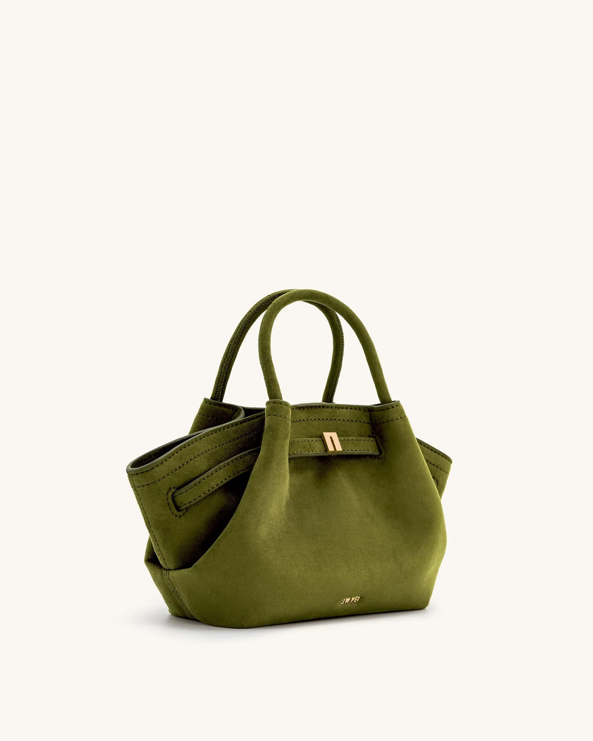 Jw Pei Hana Mini Faux Suede Tote Bag Dark Olive