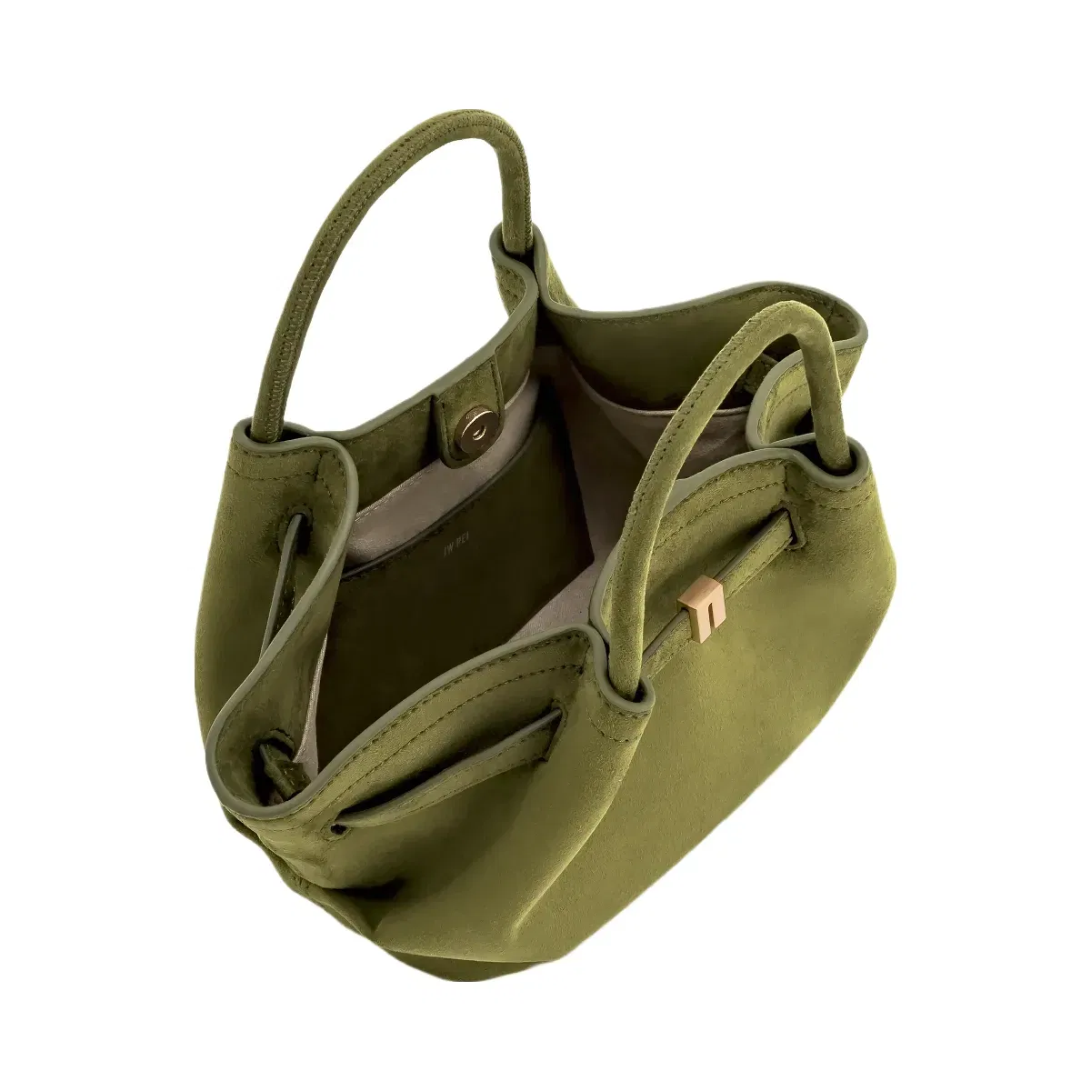 Jw Pei Hana Mini Faux Suede Tote Bag Dark Olive