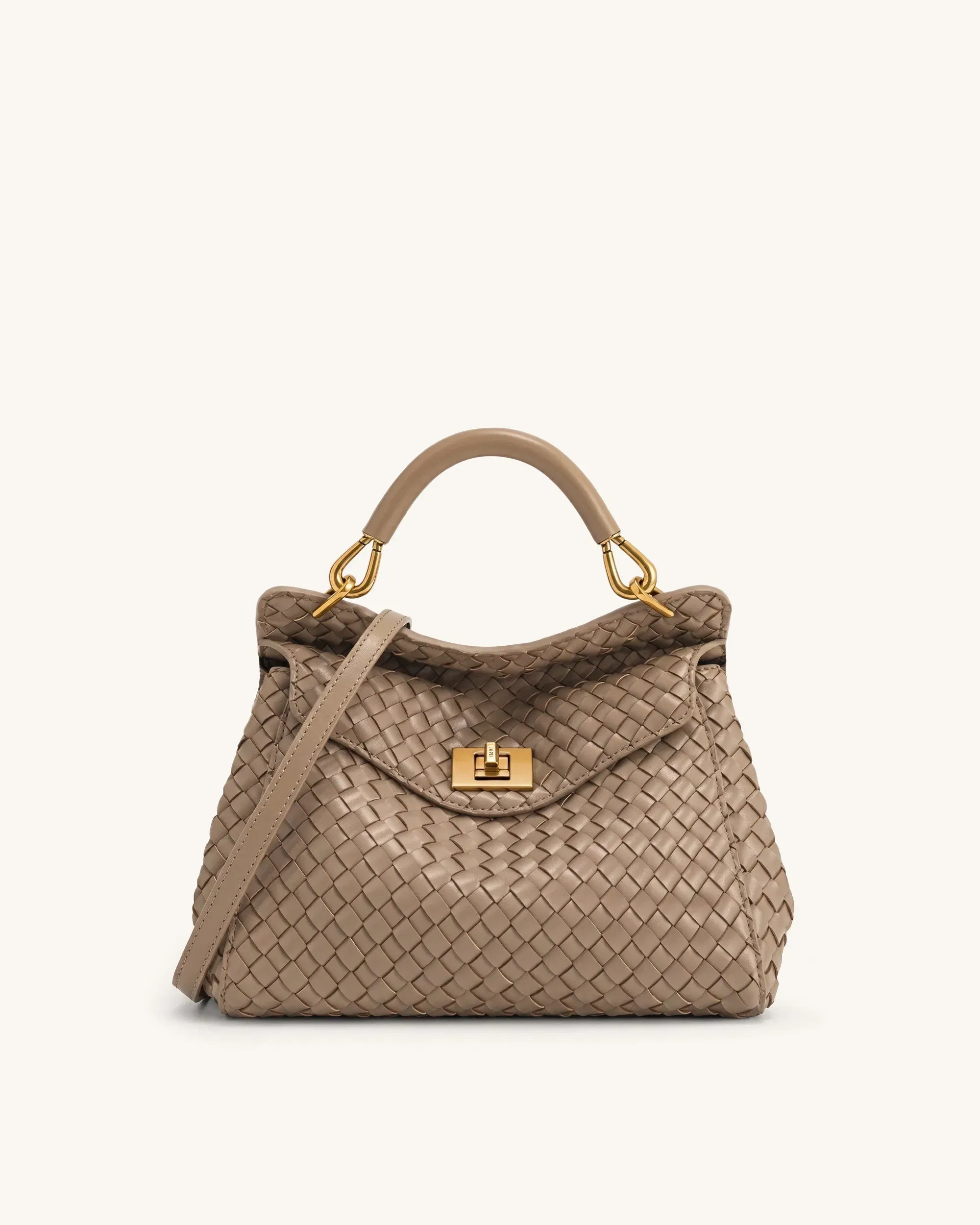 Jw Pei Lucia Classic Woven Top Handle Bag Taupe
