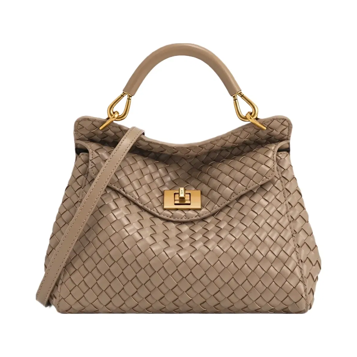 Jw Pei Lucia Classic Woven Top Handle Bag Taupe