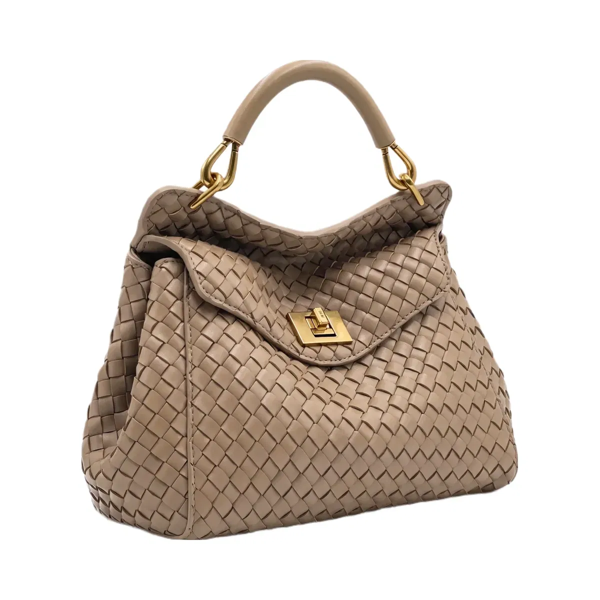 Jw Pei Lucia Classic Woven Top Handle Bag Taupe