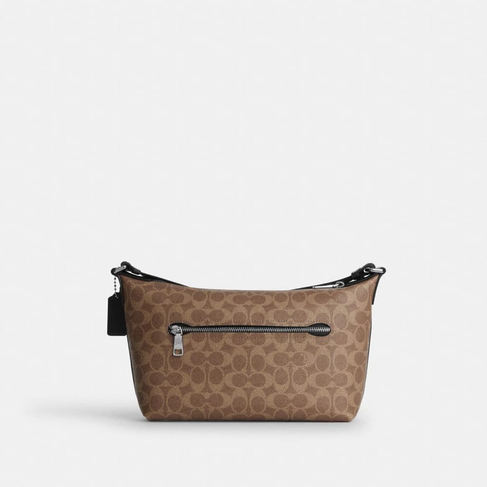 Coach Small Finn Crossbody Bag With Pouch In Signature Canvas Silver Tan Black