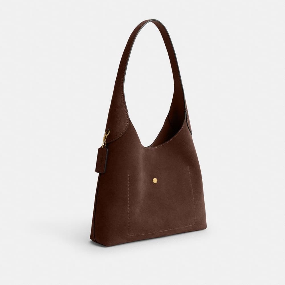 Coach Brooklyn Shoulder Bag 28 Brass Dark Chocolate