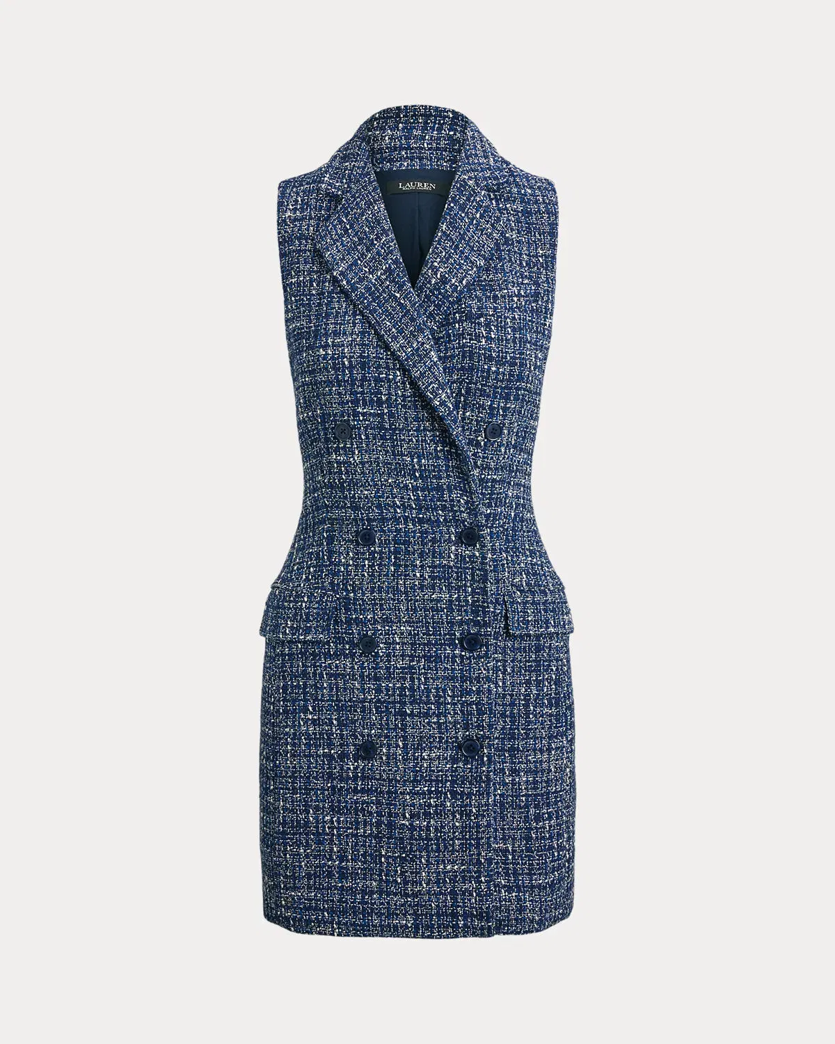Ralph Lauren DoubleBreasted Bouclé Sleeveless Dress