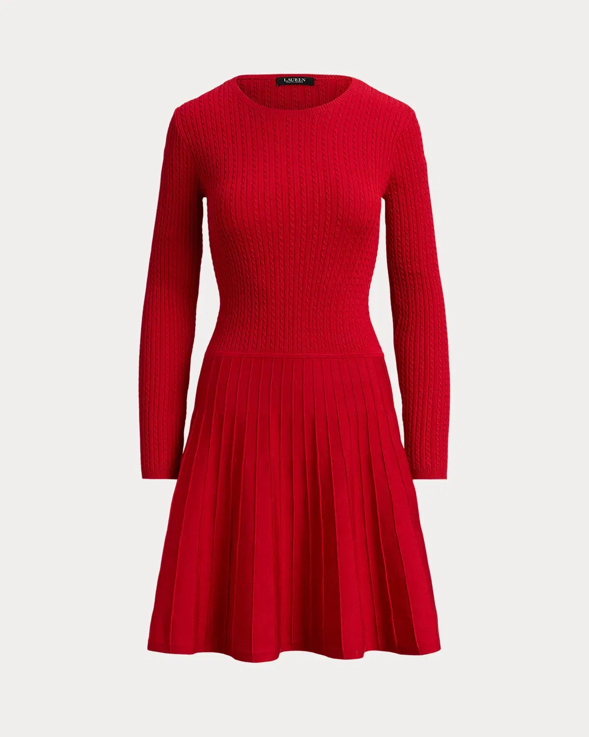 Ralph Lauren MiniCable Pleated FitandFlare Dress