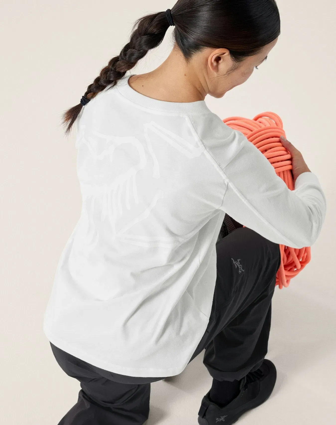 Arc'teryx Kragg Cotton Bird Crew Neck Shirt LS Women's White Light White