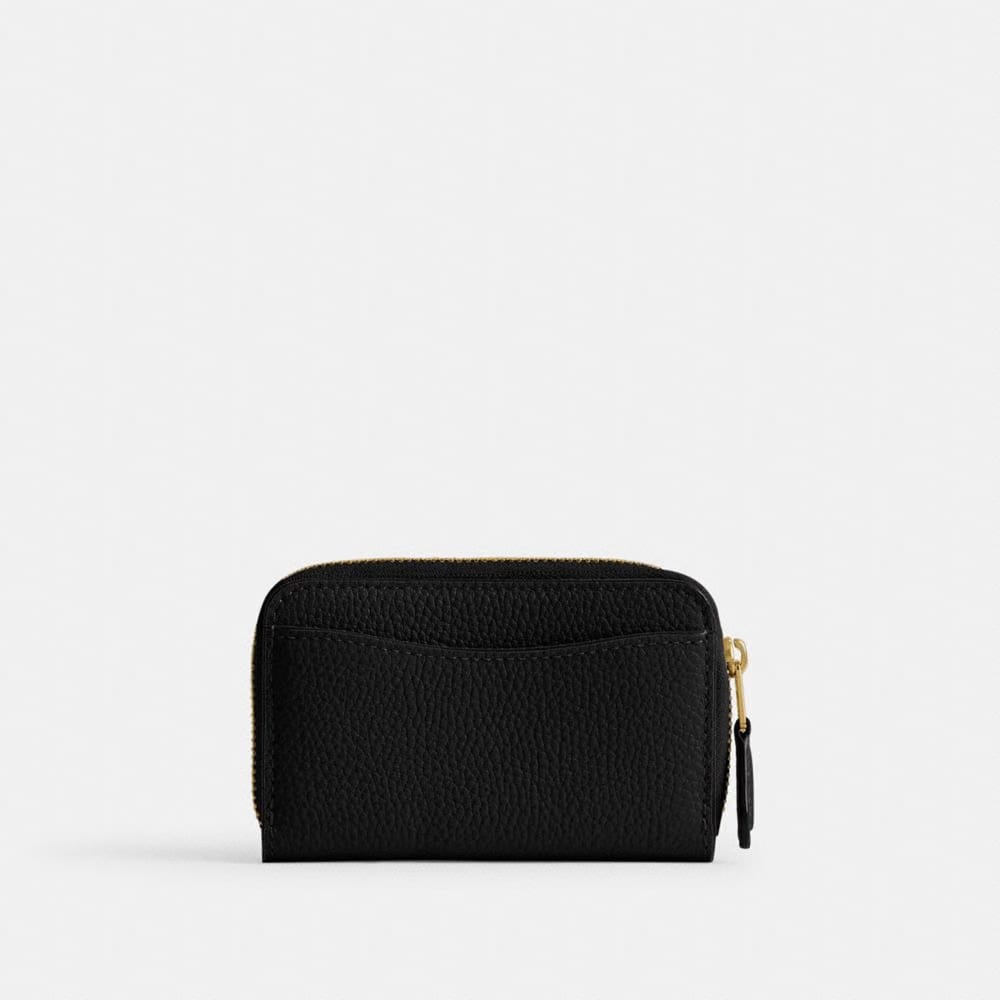 Coach Essential Small Zip Around Card Case Brass Black