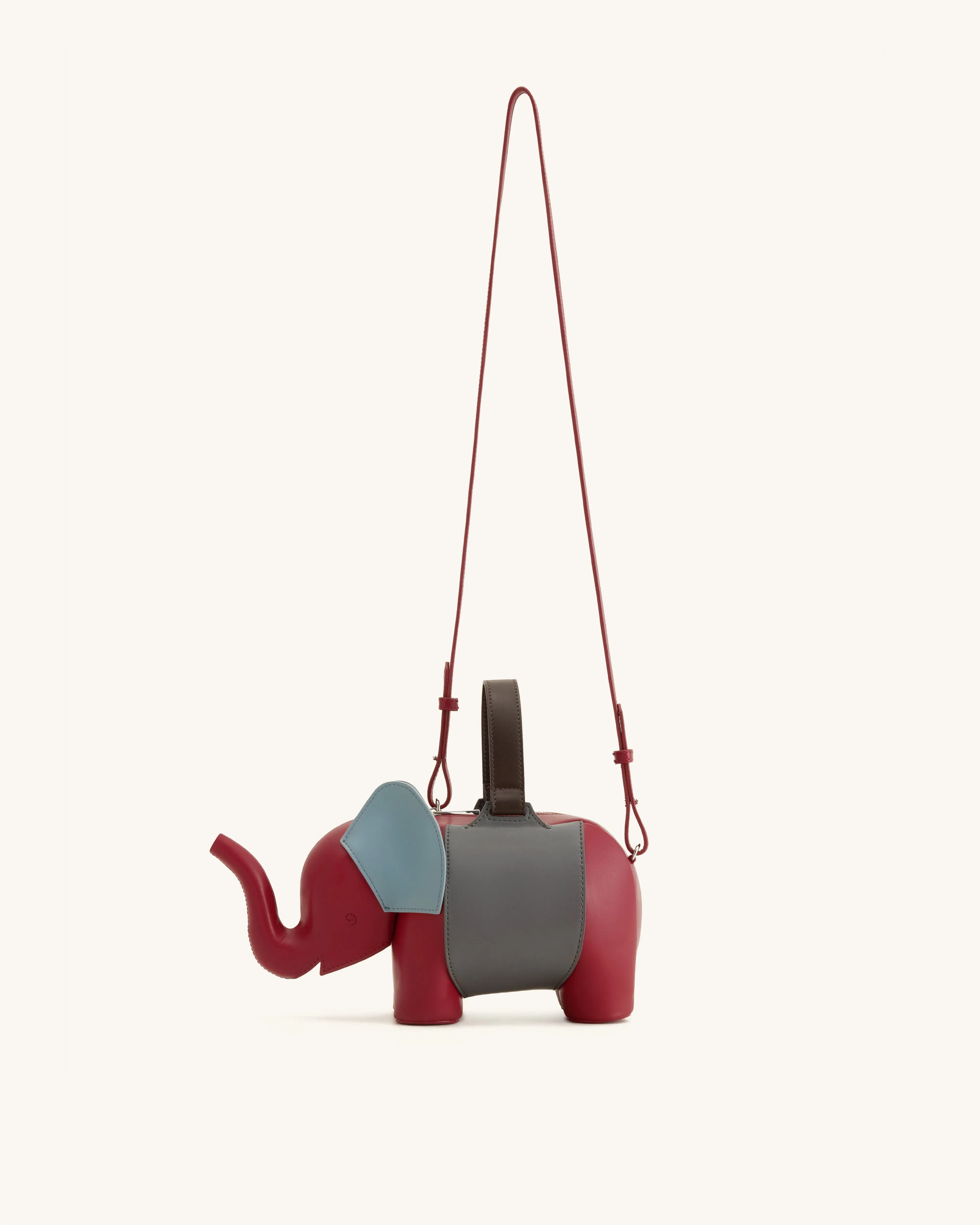Jw Pei Claire Elephant Shaped Handbag Red/Dark Gray