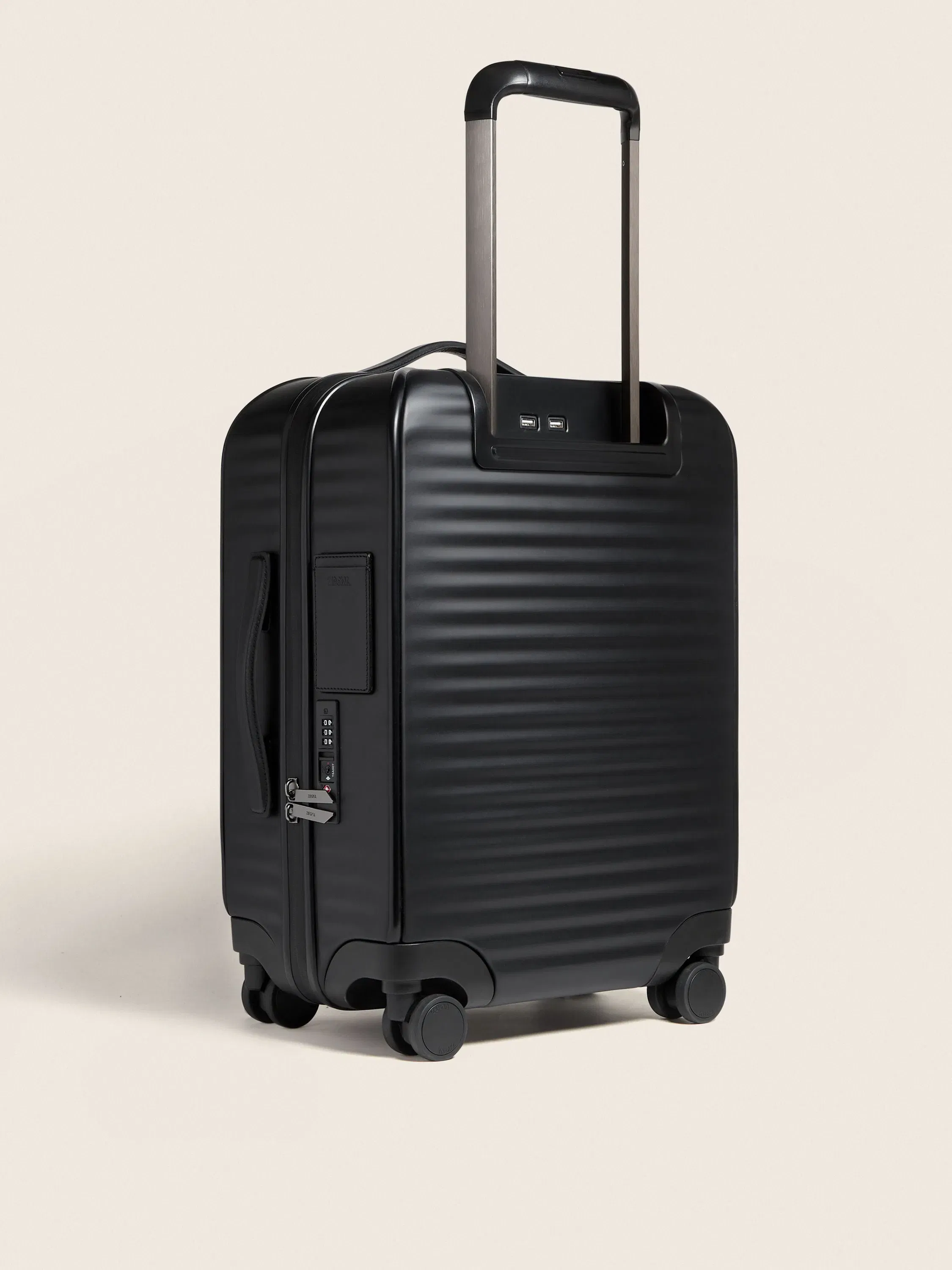 Zegna Black Polyurethane Leggerissimo Trolley