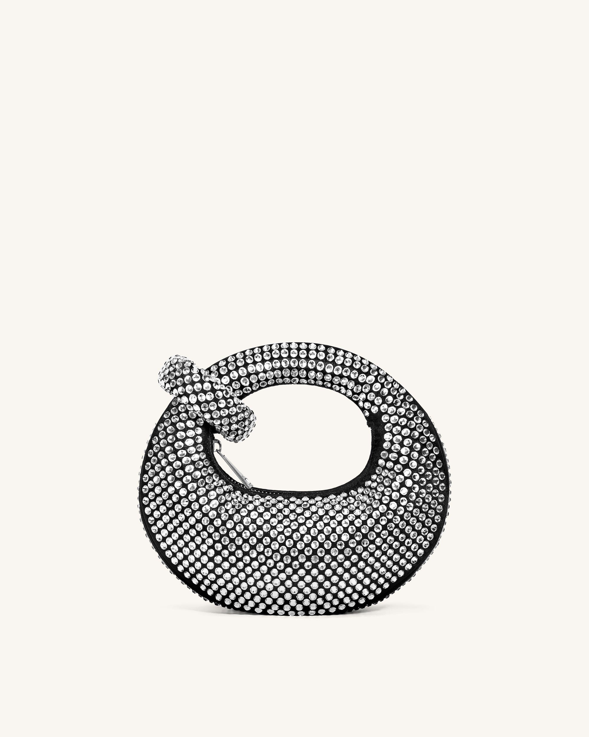 Jw Pei Abacus Artificial Crystal Mini Top Handle Bag Black