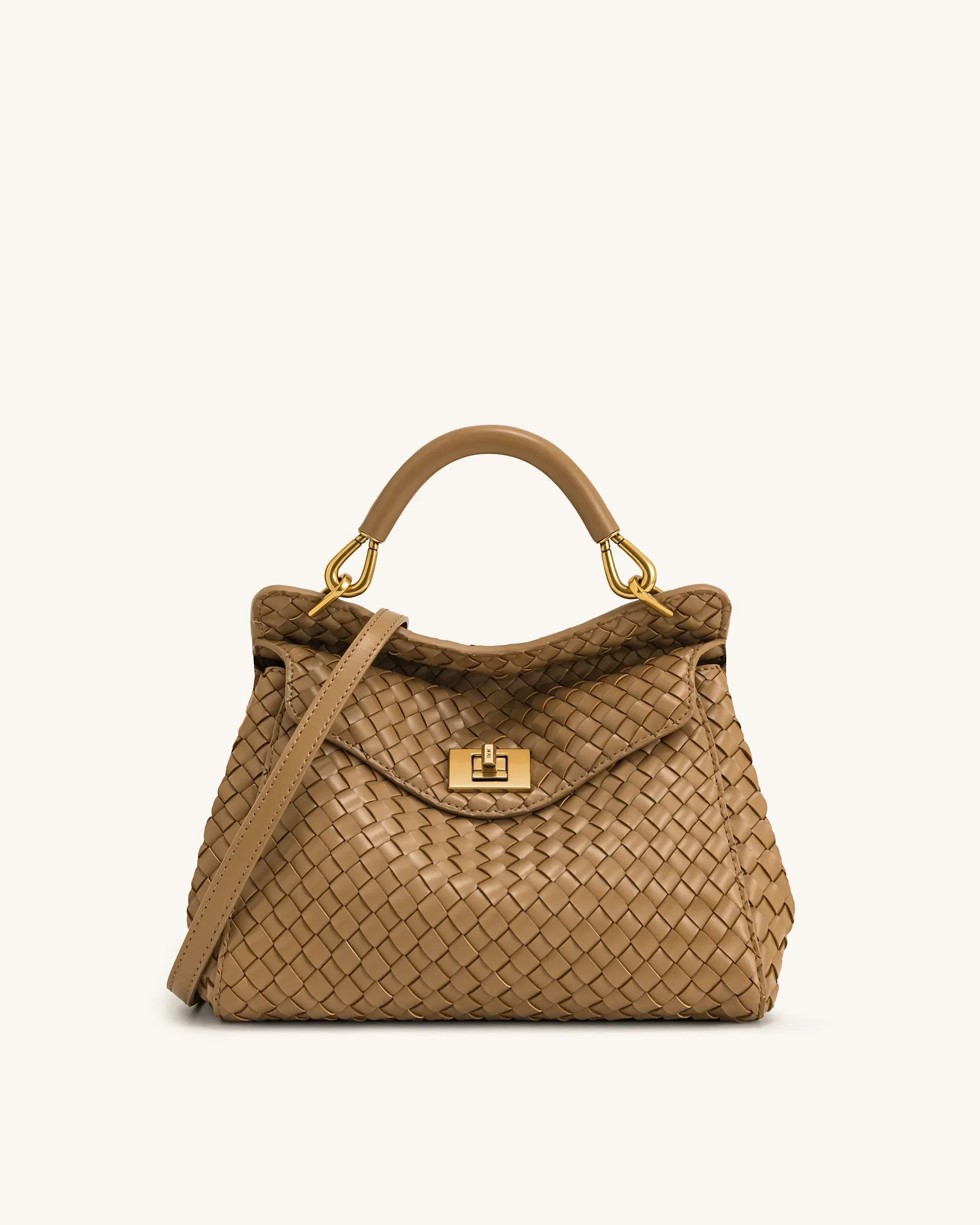 Jw Pei Lucia Classic Top Handle Woven Bag Brown