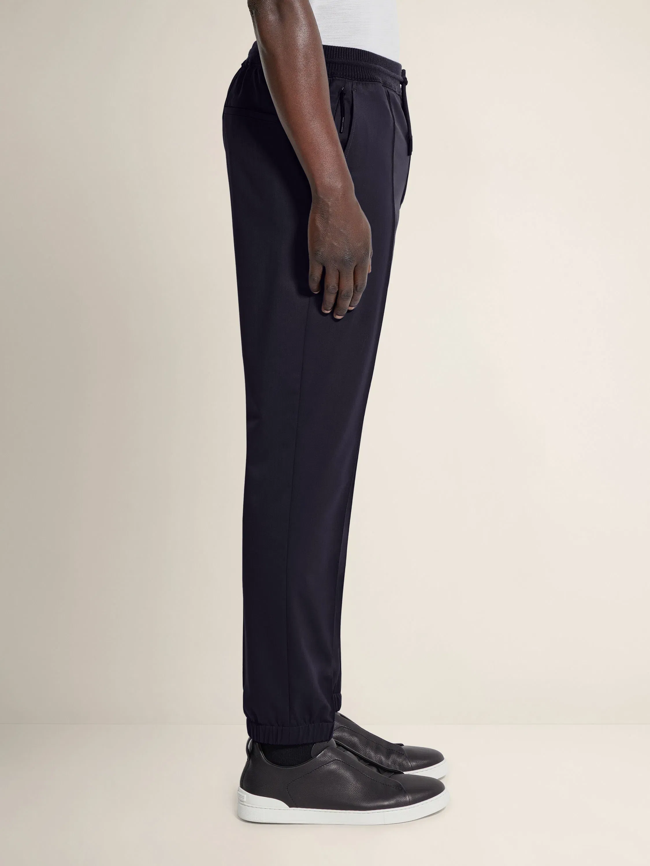 Zegna Navy Blue High Performance Wool Joggers