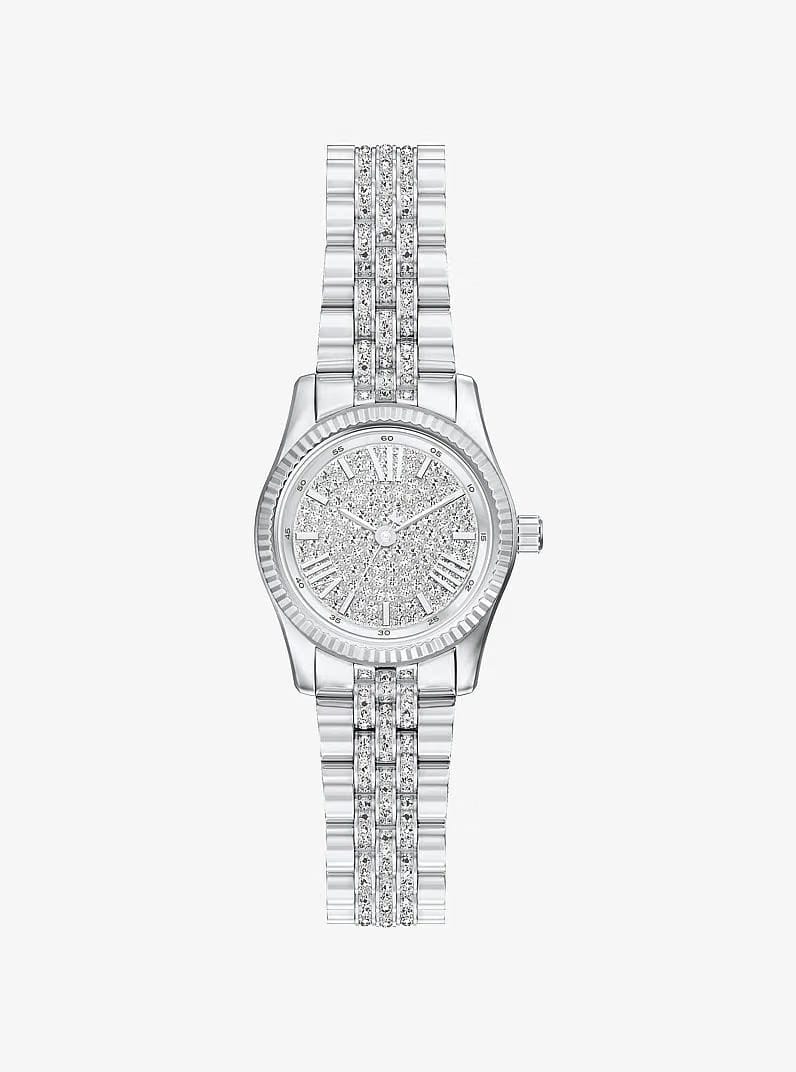 Michael Kors Petite Lexington Pav Silver-Tone Watch