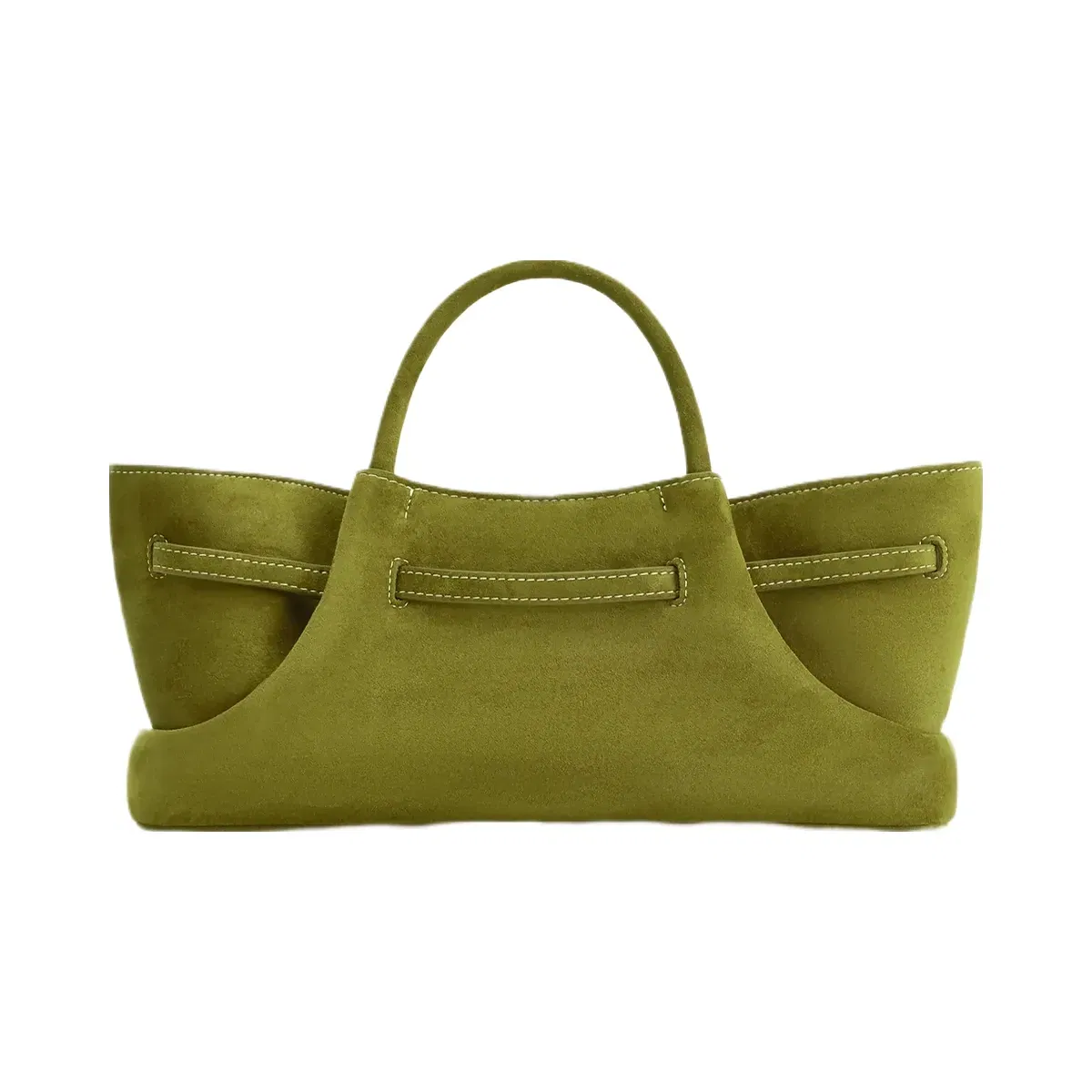 Jw Pei Maeve Dachshund Metal Charm Faux Suede Tote Bag Olive Green
