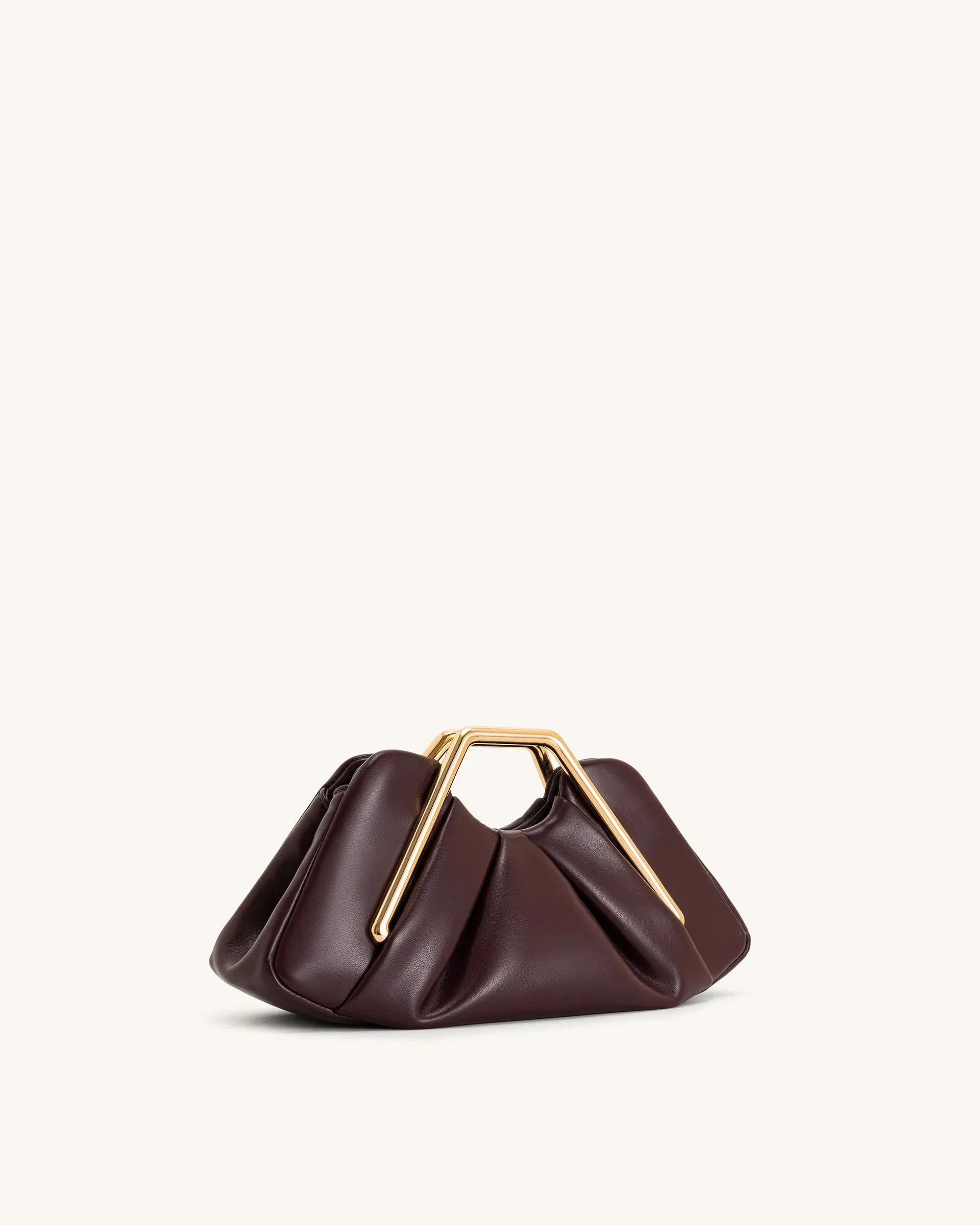 Jw Pei Lila Metal Frame Clutch Burgundy