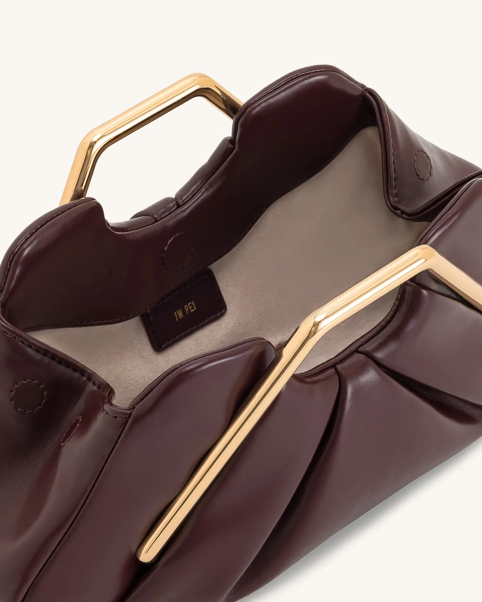 Jw Pei Lila Metal Frame Clutch Burgundy