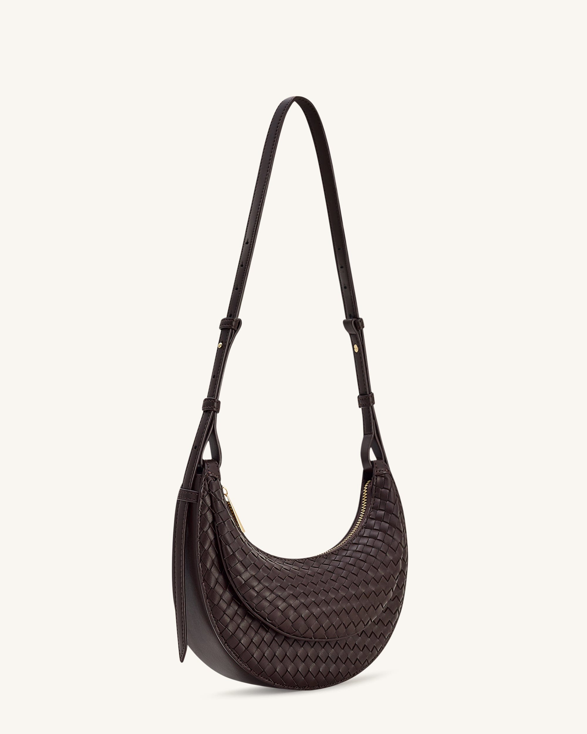 Jw Pei Sharon Woven Crossbody Bag Coffee Brown
