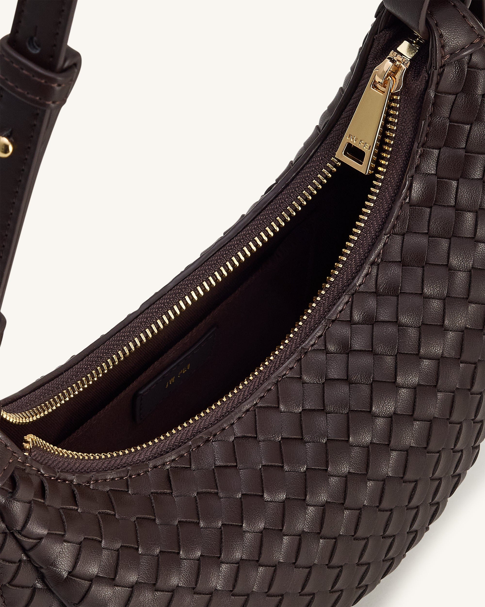 Jw Pei Sharon Woven Crossbody Bag Coffee Brown