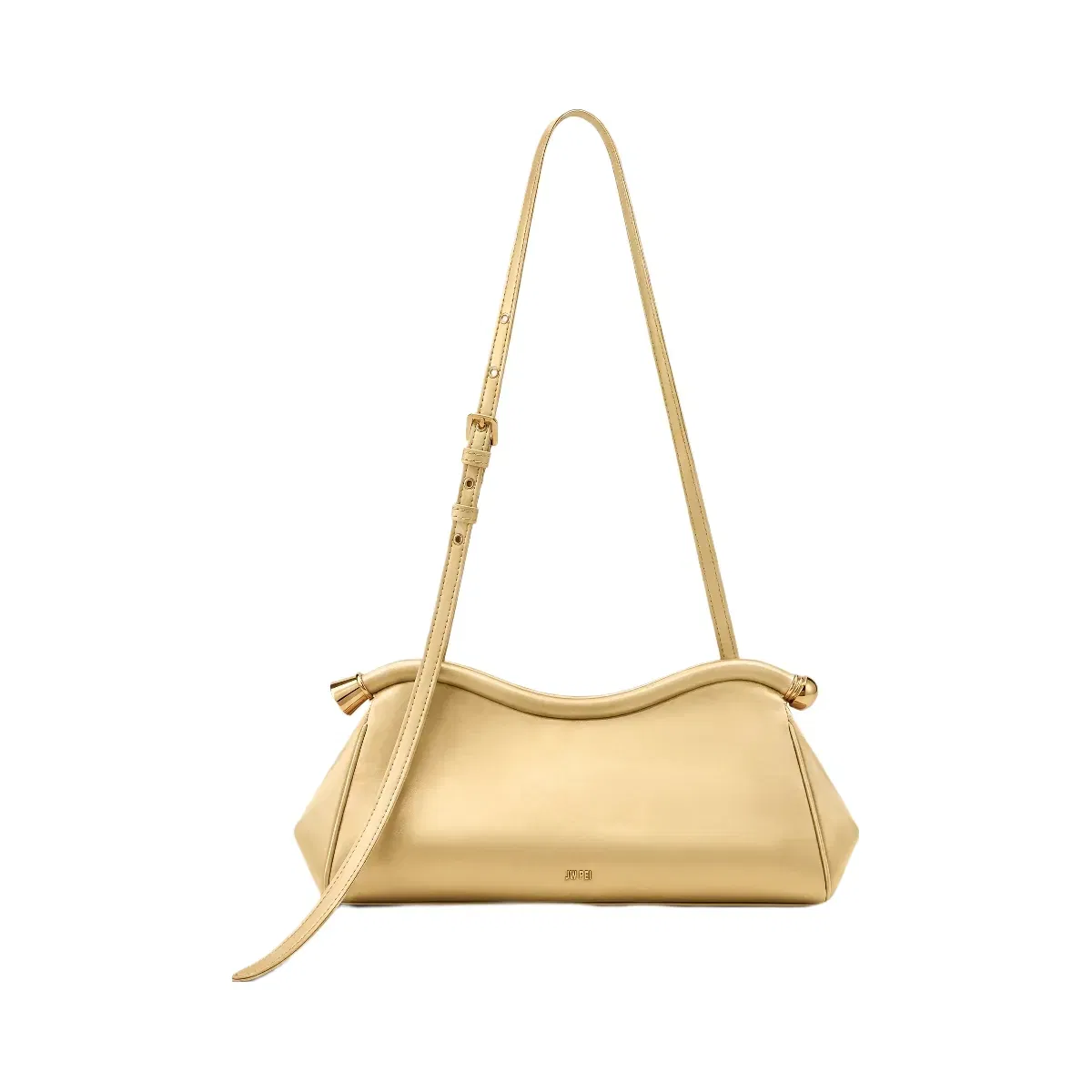 Jw Pei Naomi Satin Curved Shoulder Bag Champagne Gold