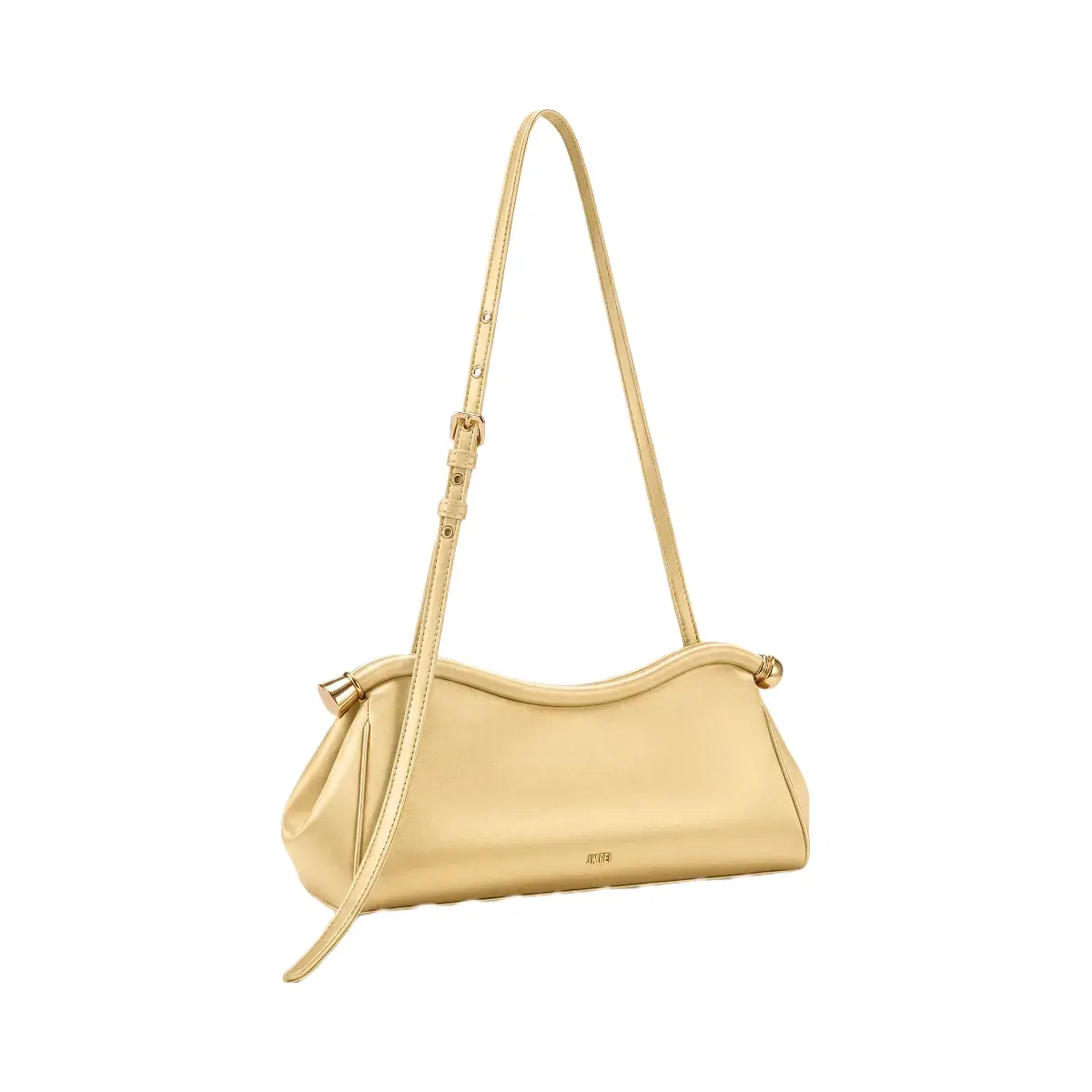Jw Pei Naomi Satin Curved Shoulder Bag Champagne Gold