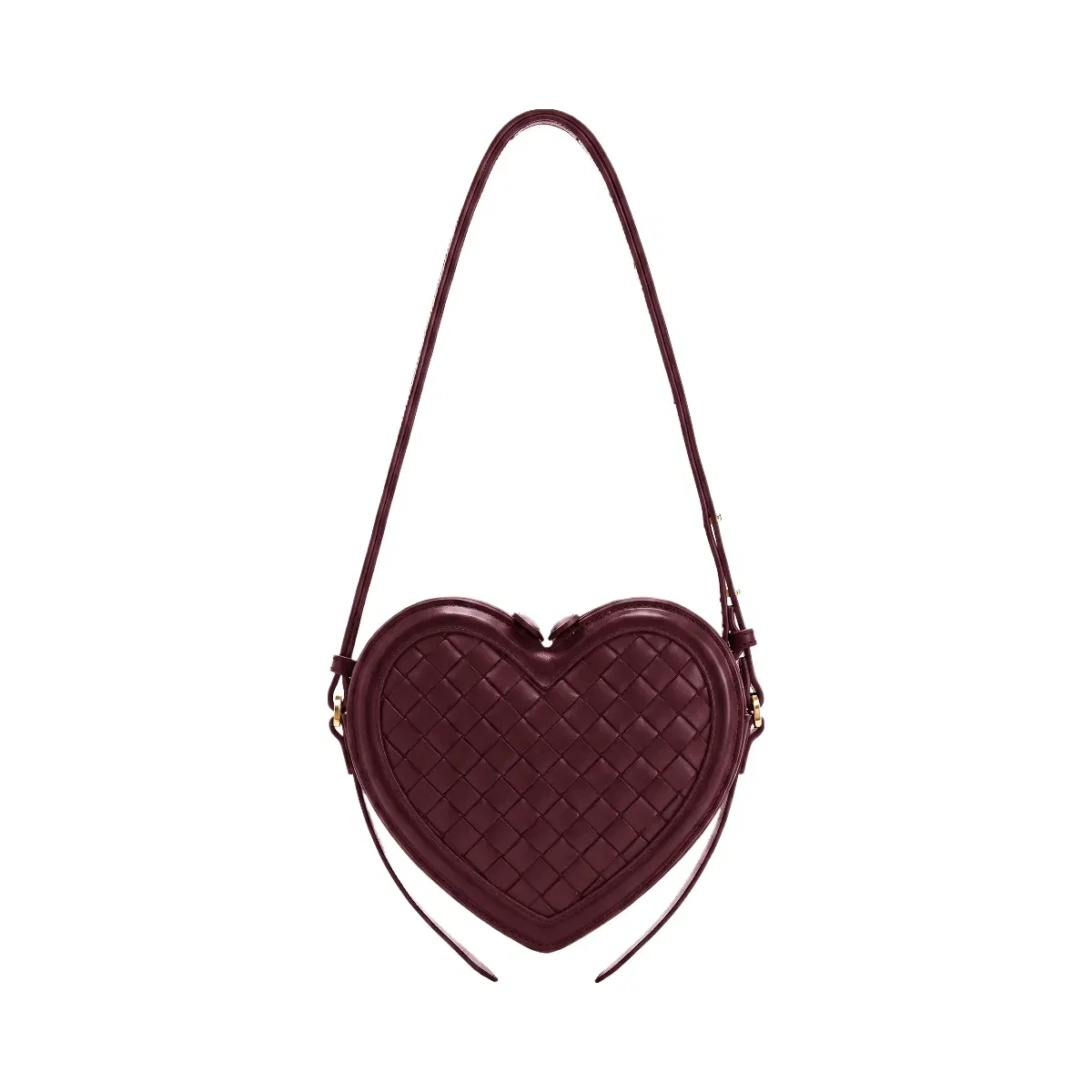 Jw Pei Arlene Woven Heart Shape Crossbody Bag Deep Burgundy