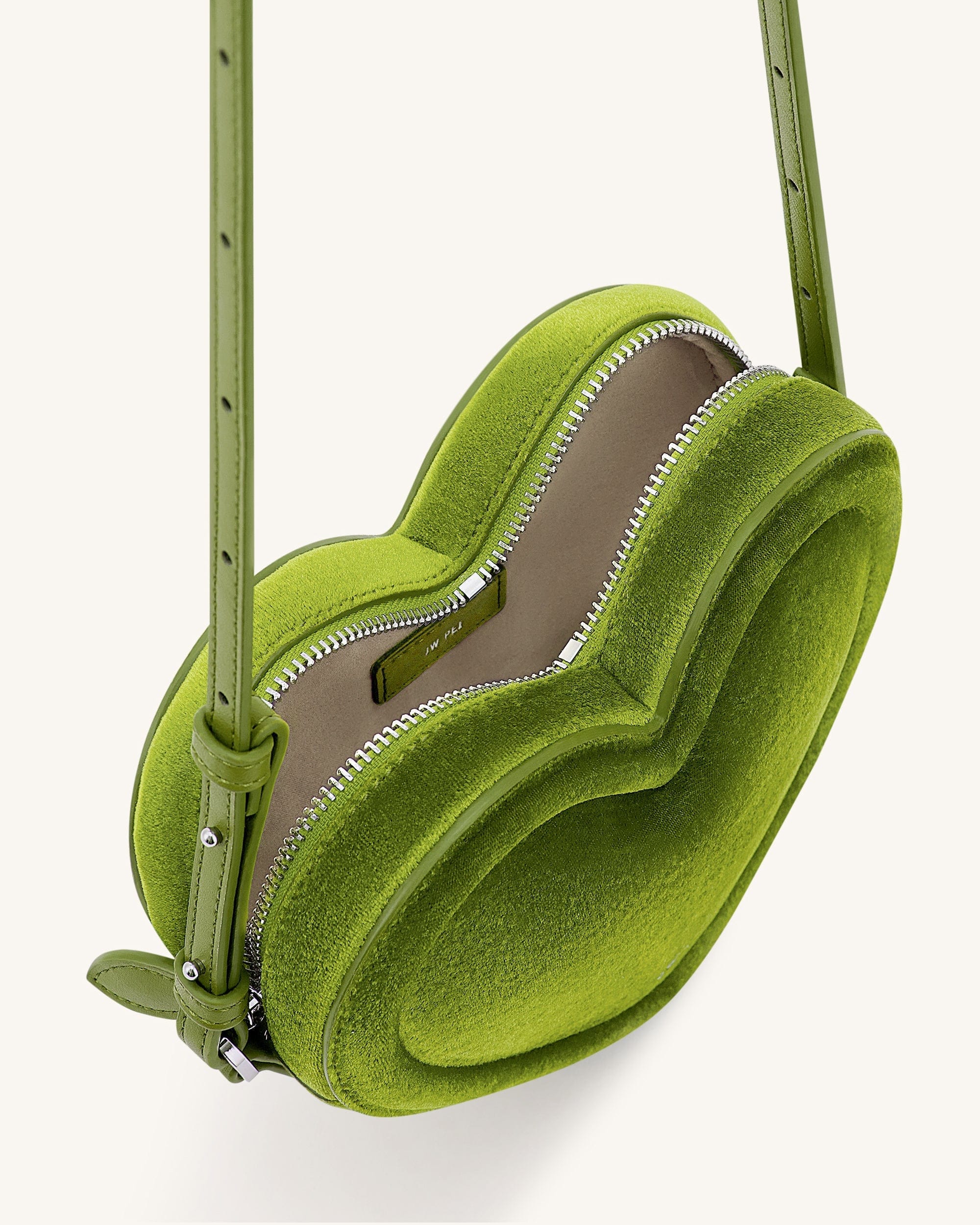 Jw Pei Arlene Velvet Heart Shaped Bag Green