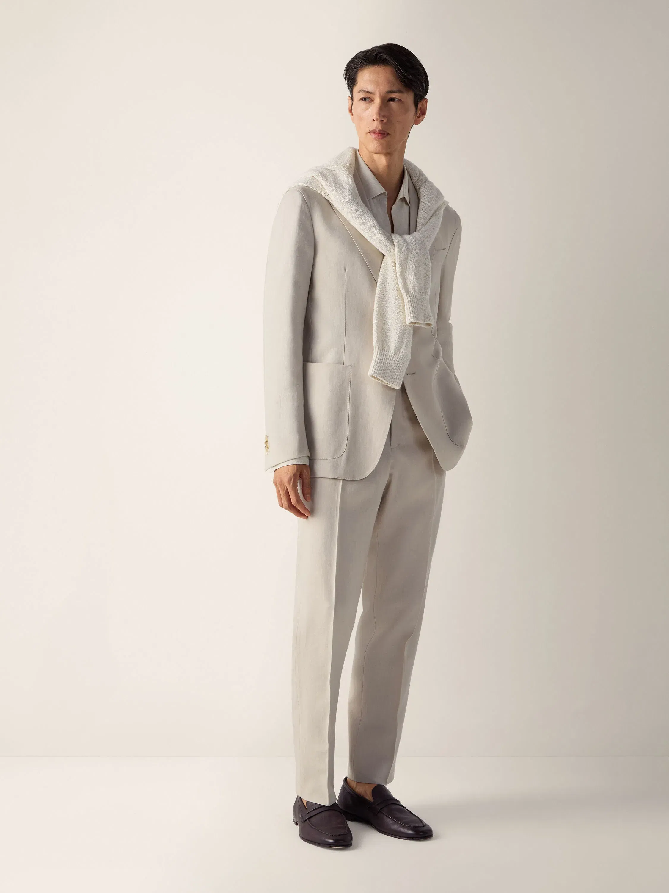 Zegna Ivory Oasi Lino Jacket