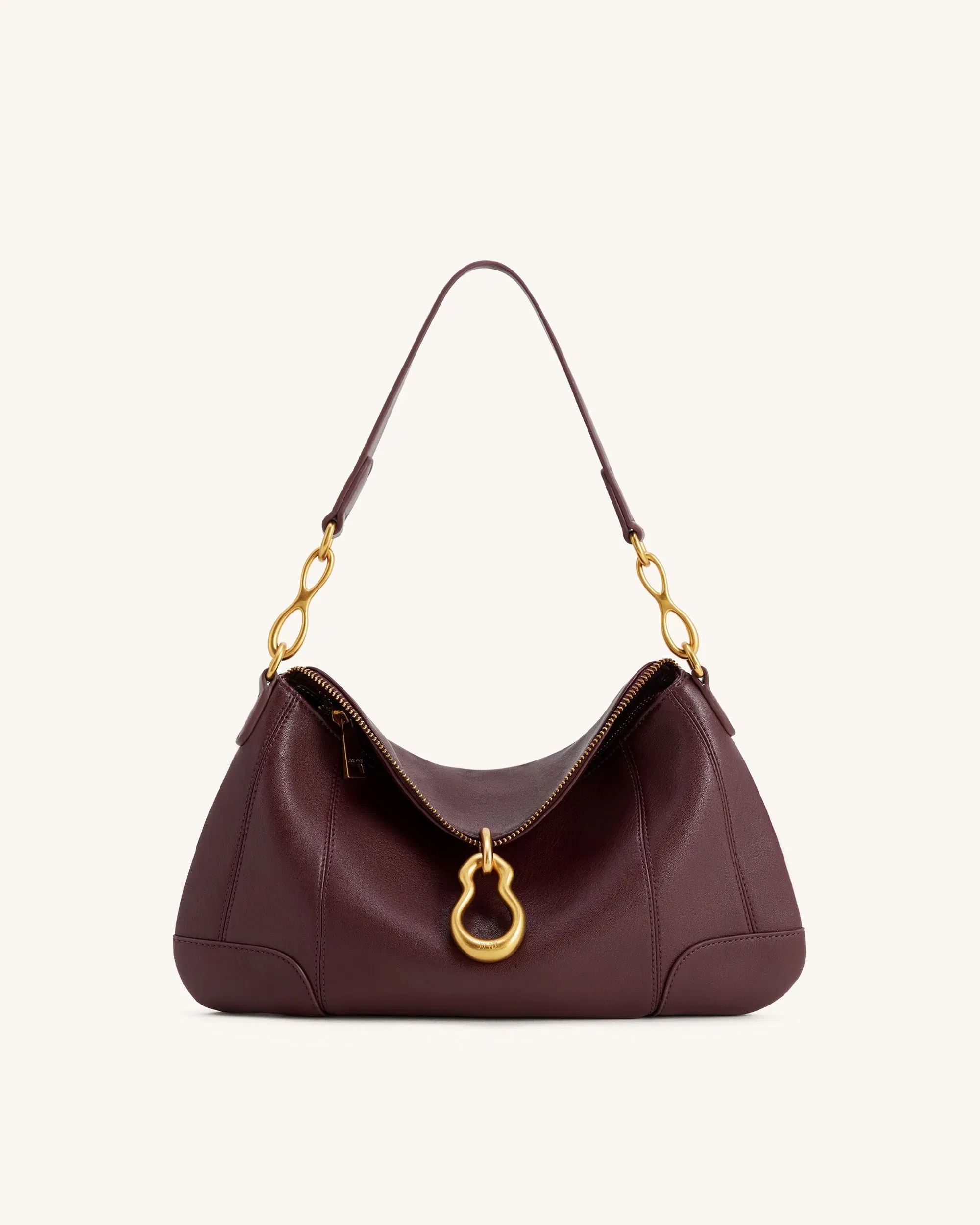 Jw Pei Jayla Metal Pendant Embellished Shoulder Bag Deep Burgundy