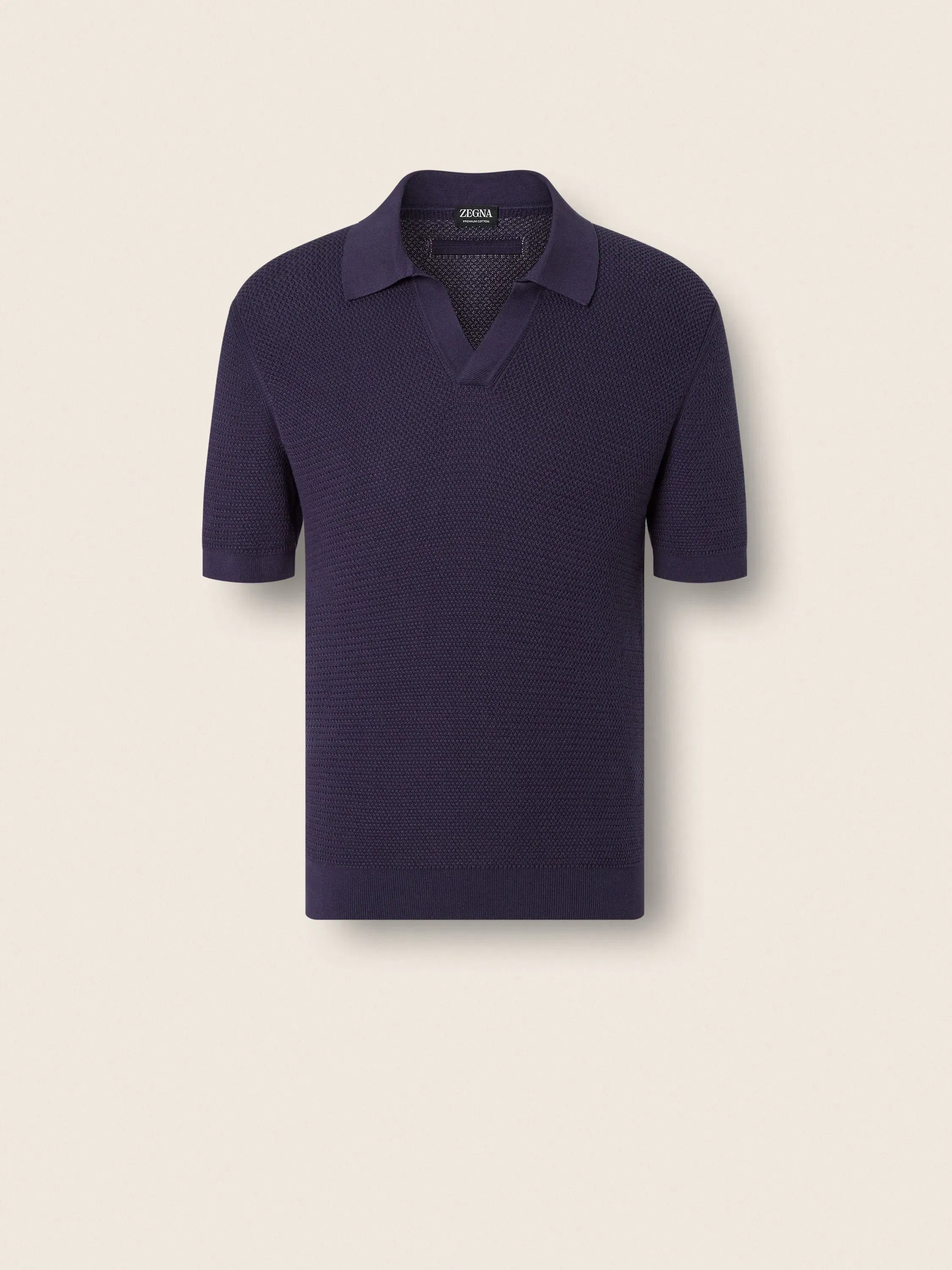 Zegna Dark Indigo Blue Premium Cotton Polo Shirt