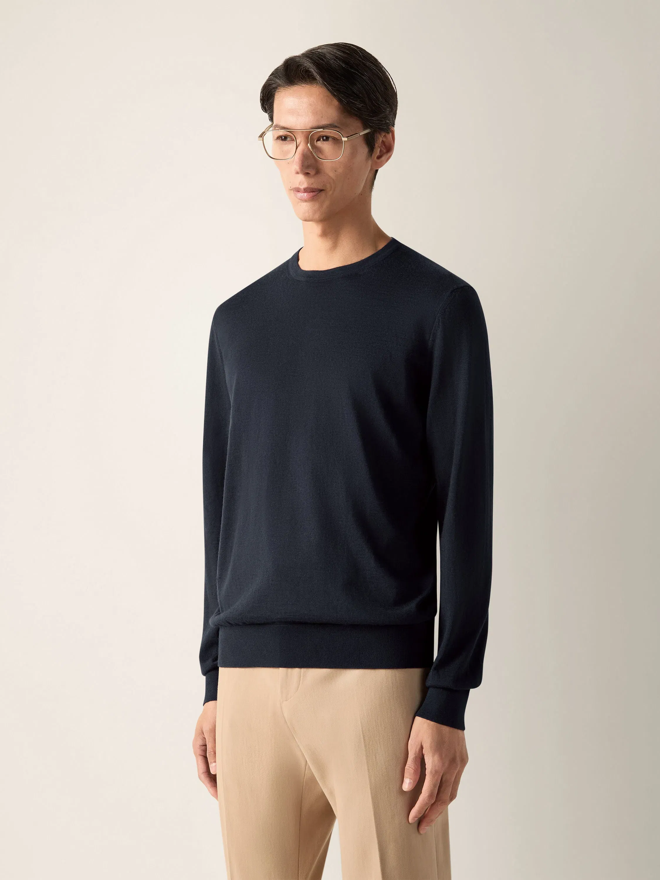Zegna Navy Blue Cashseta Crewneck