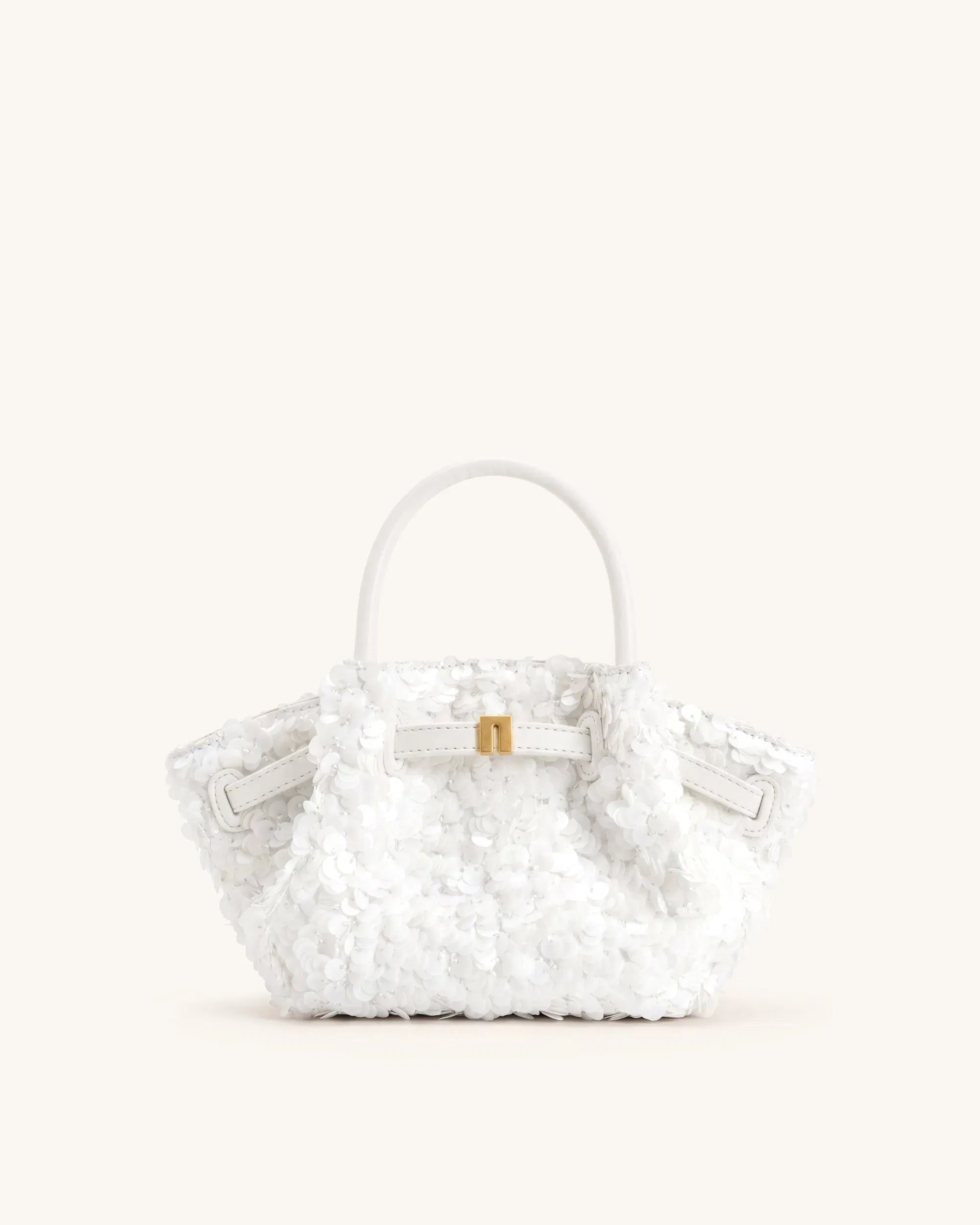 Jw Pei Hana Metallic Sequin Mini Tote Bag White