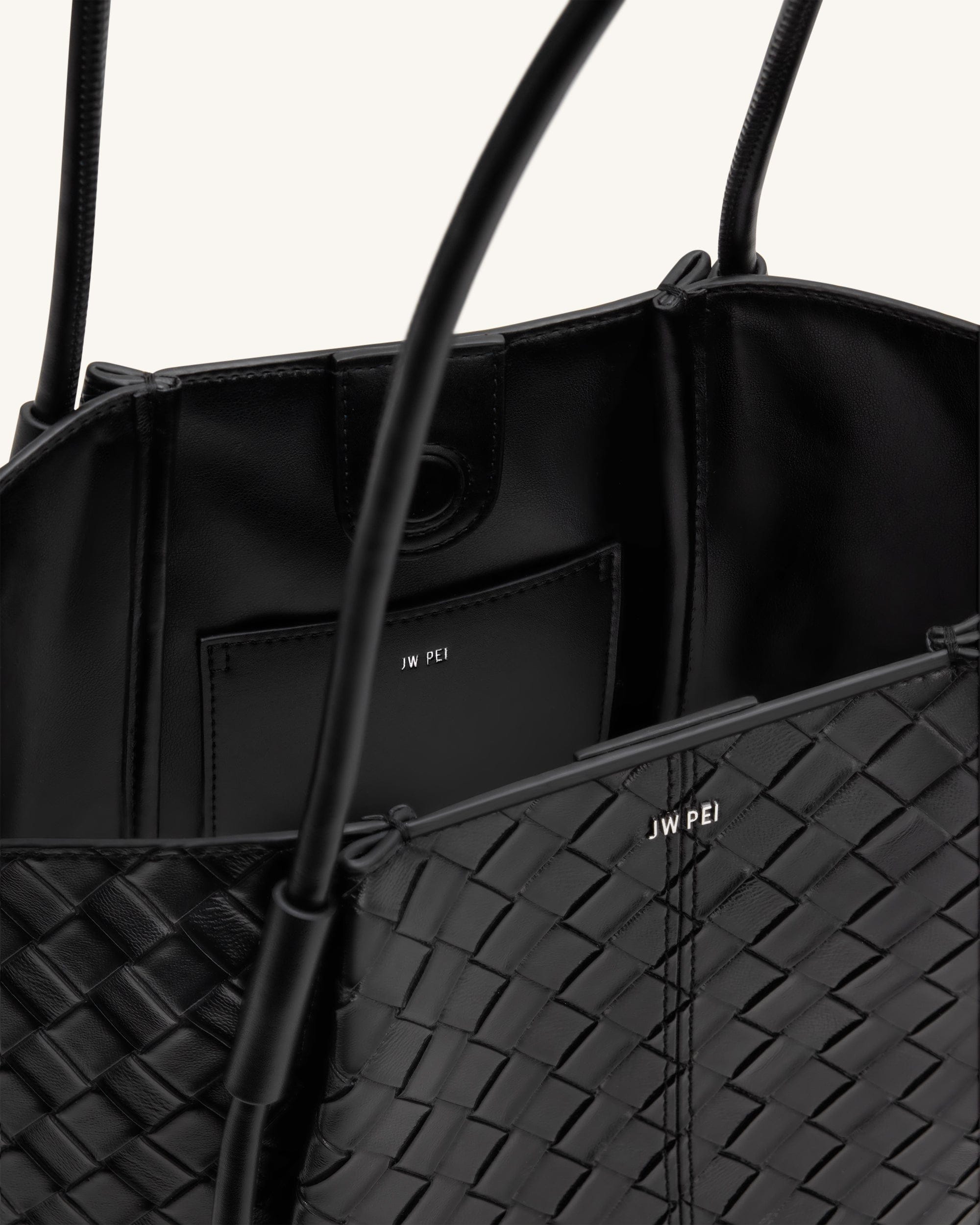 Jw Pei Nala Wide Weave Texture Tote Bag Black