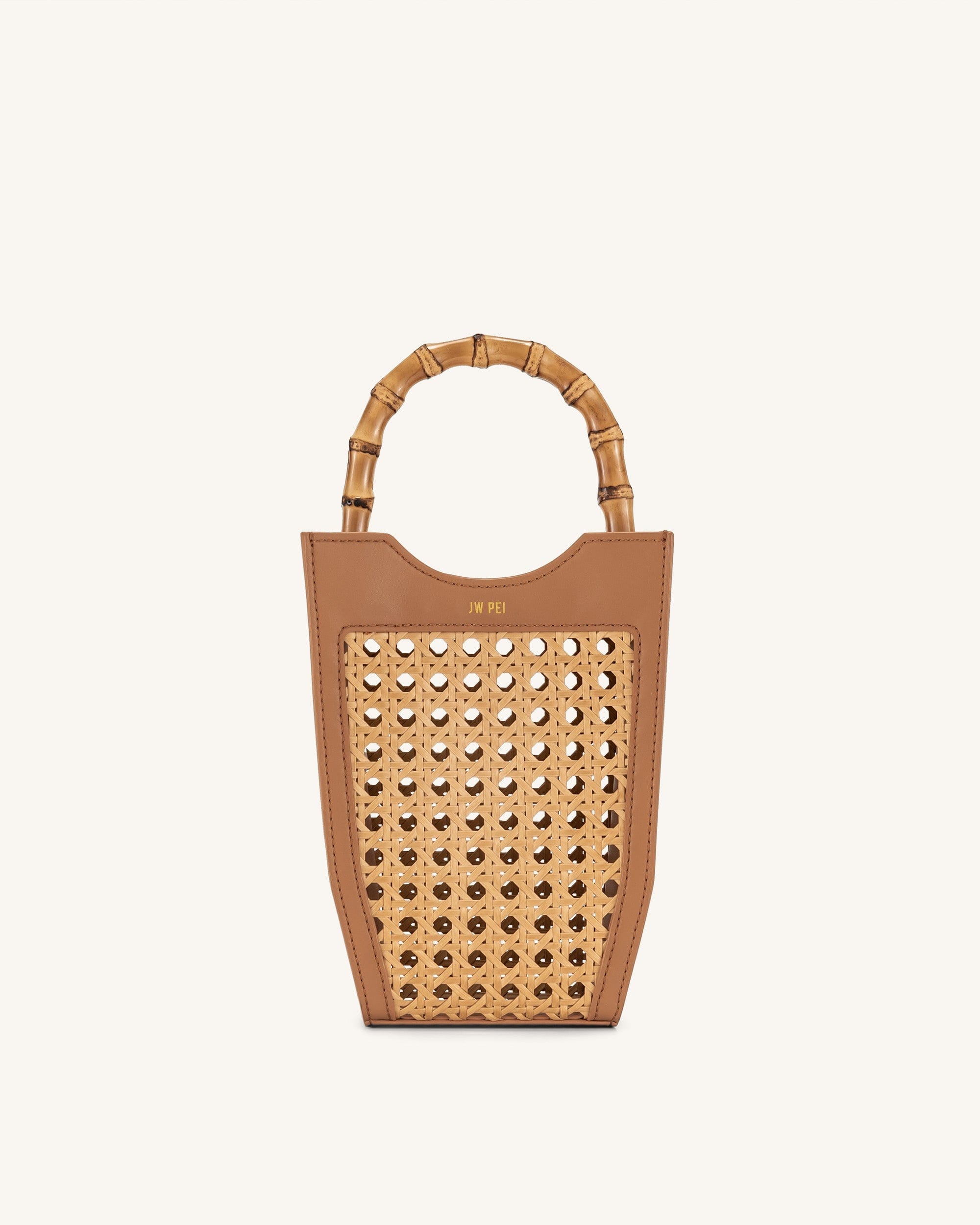 Jw Pei Fei Faux Bamboo Woven Phone Bag Brown