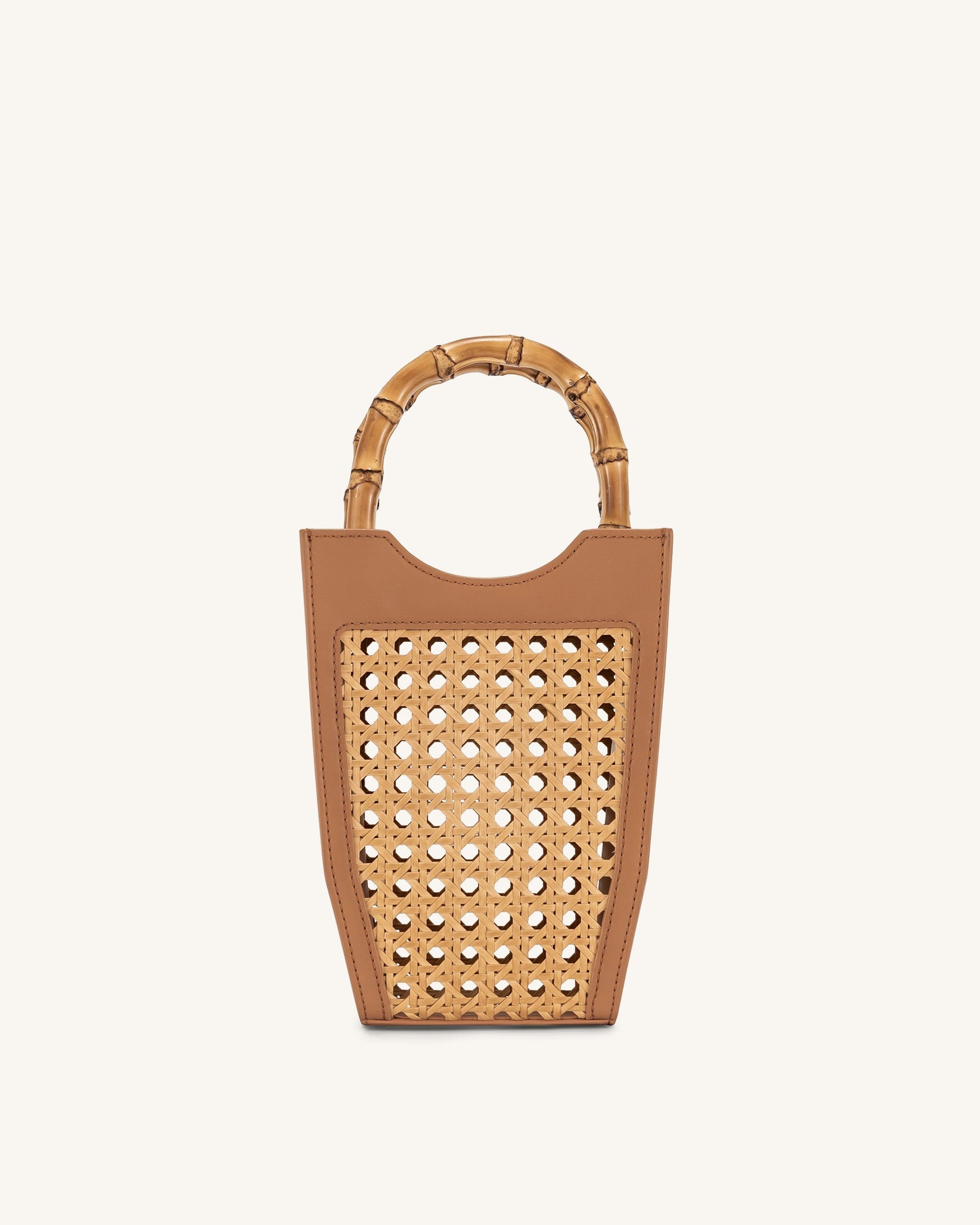Jw Pei Fei Faux Bamboo Woven Phone Bag Brown
