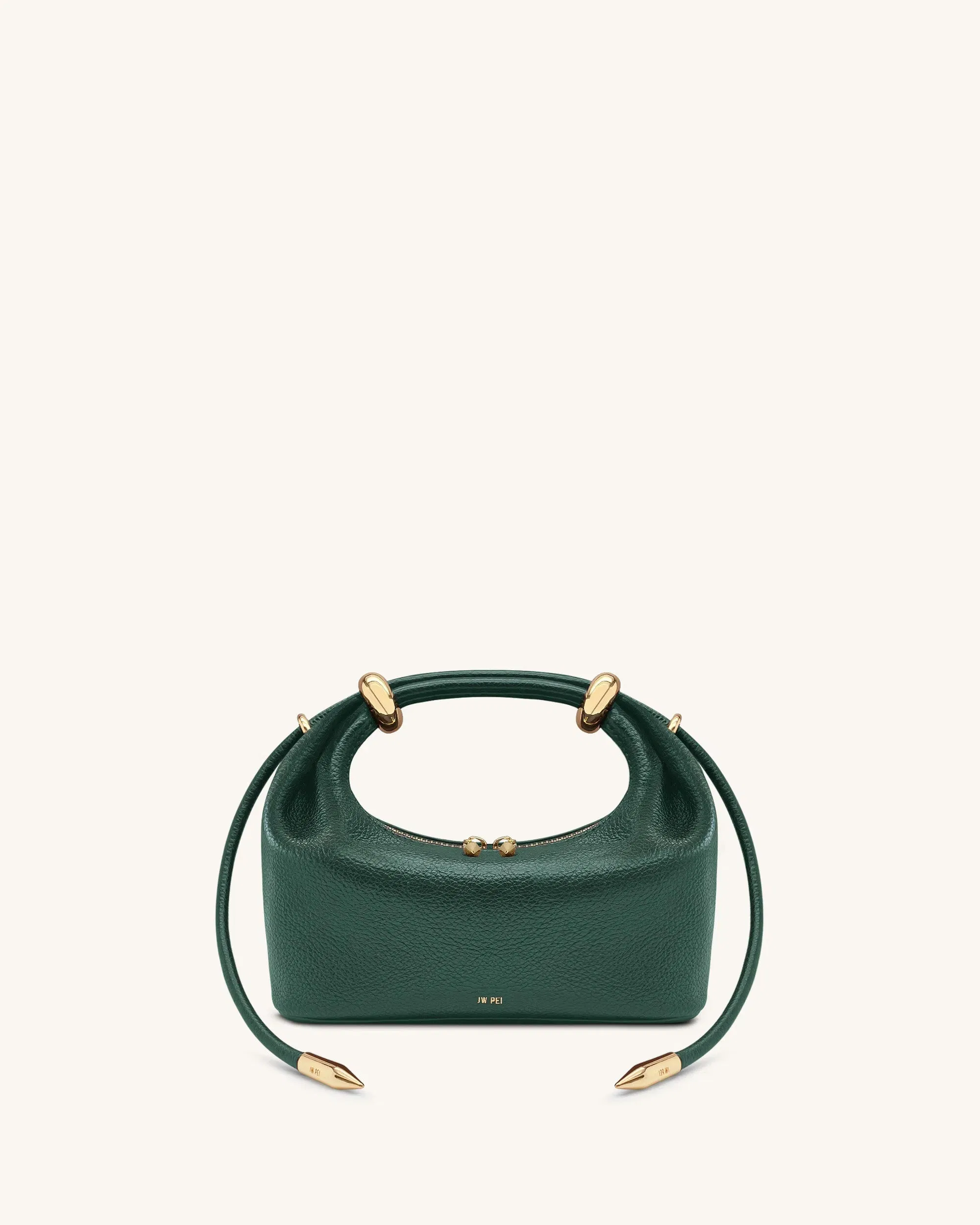 Jw Pei Ellie Metal Ring Embellished Top Handle Bag Forest Green