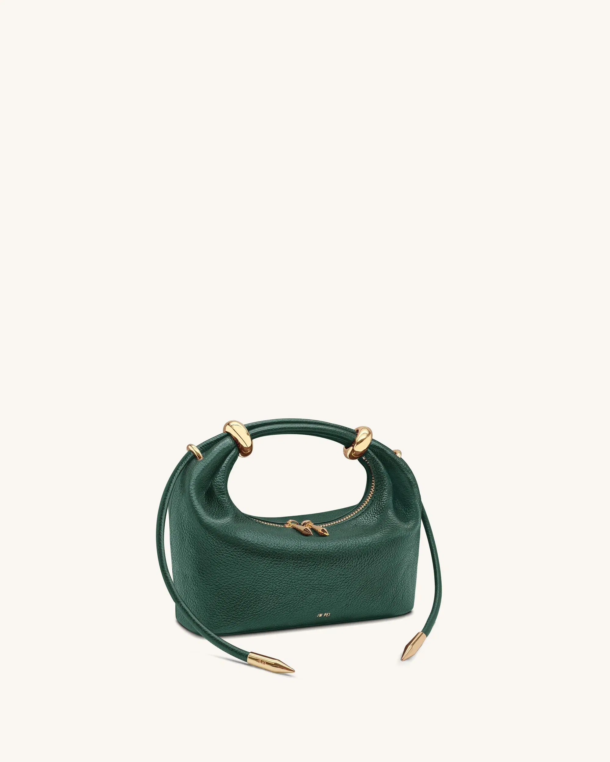 Jw Pei Ellie Metal Ring Embellished Top Handle Bag Forest Green