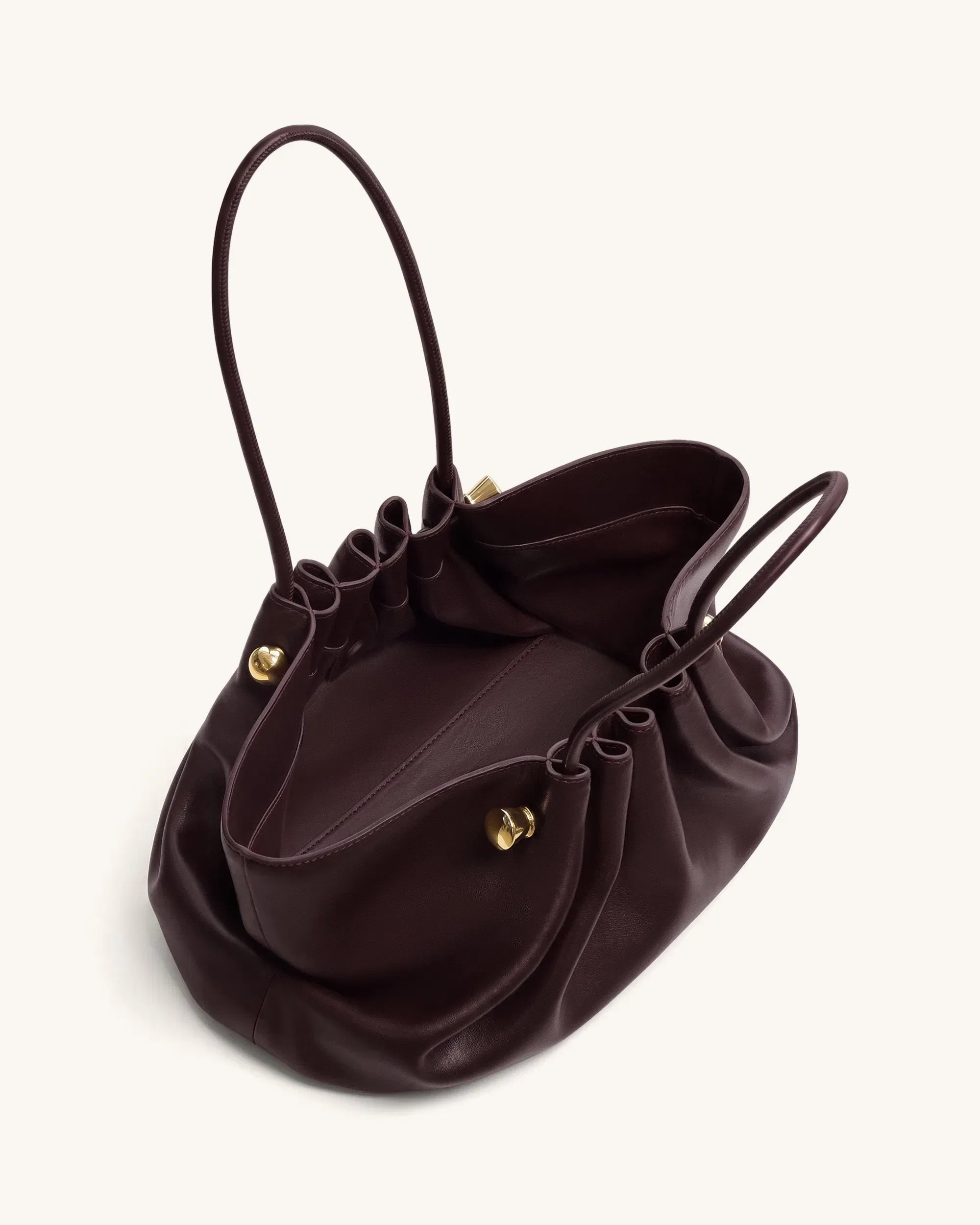 Jw Pei Naomi Gathered Long Handle Shoulder Bag Deep Burgundy