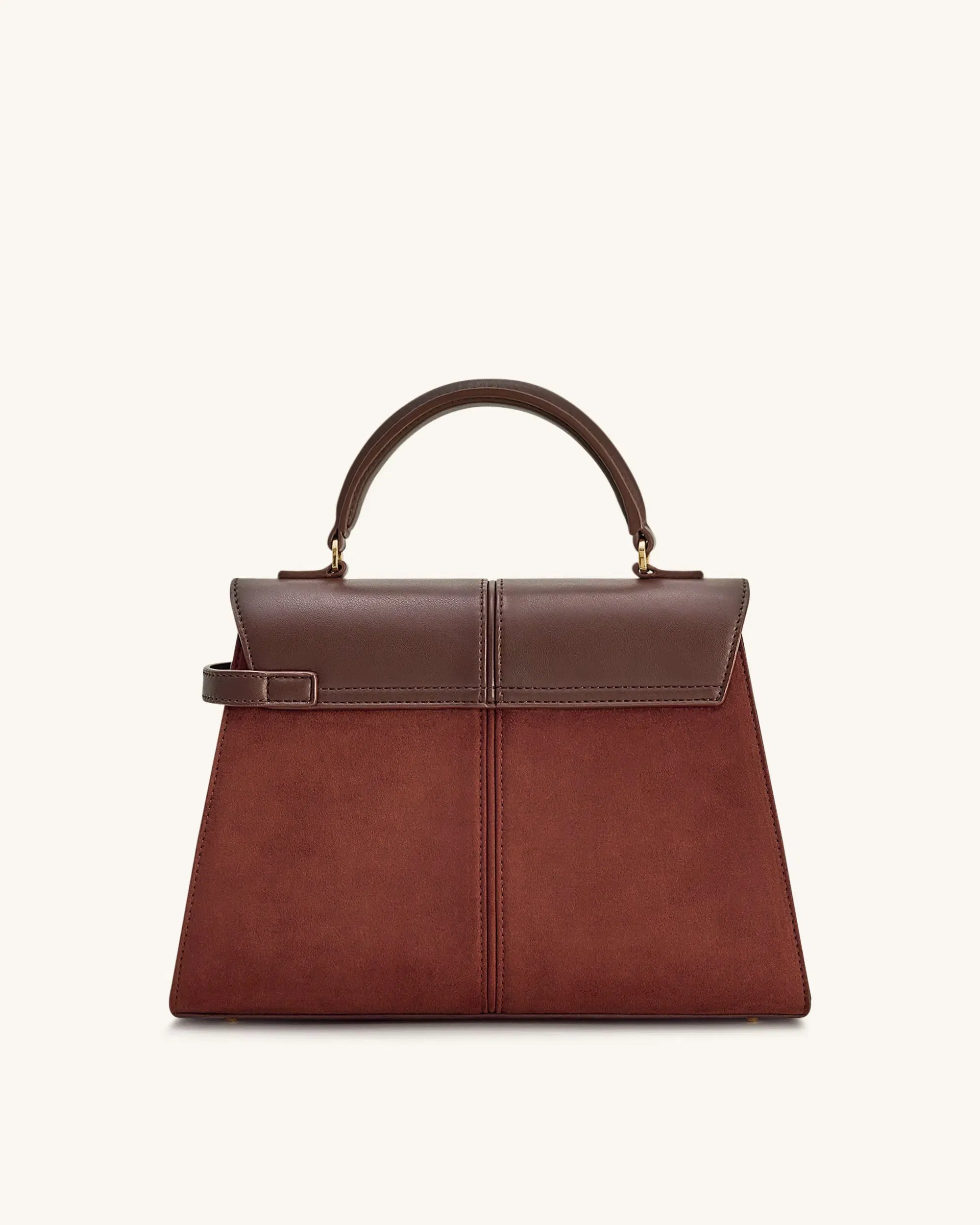 Jw Pei Elise Large Faux Suede Top Handle Bag Mocha Brown