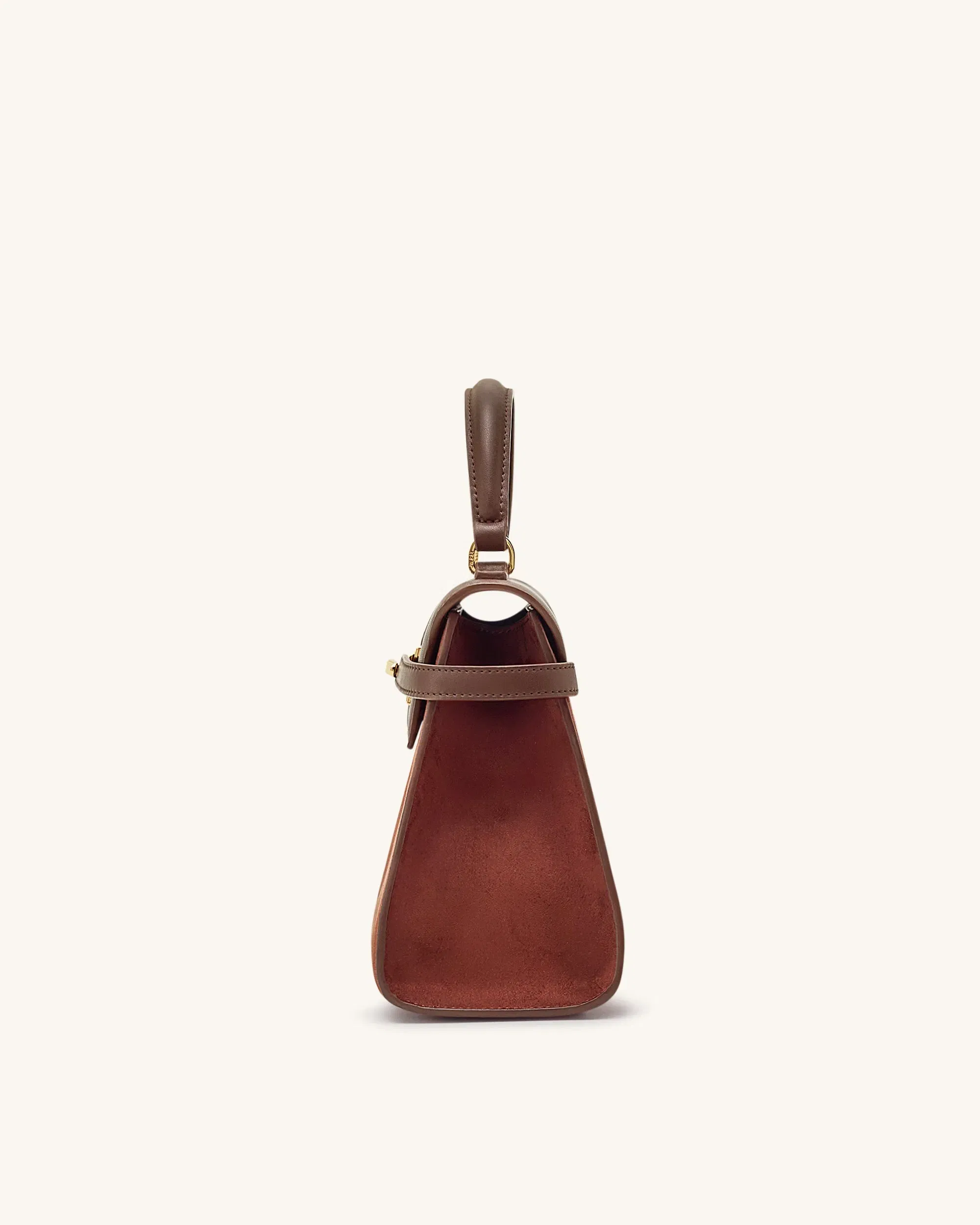 Jw Pei Elise Large Faux Suede Top Handle Bag Mocha Brown