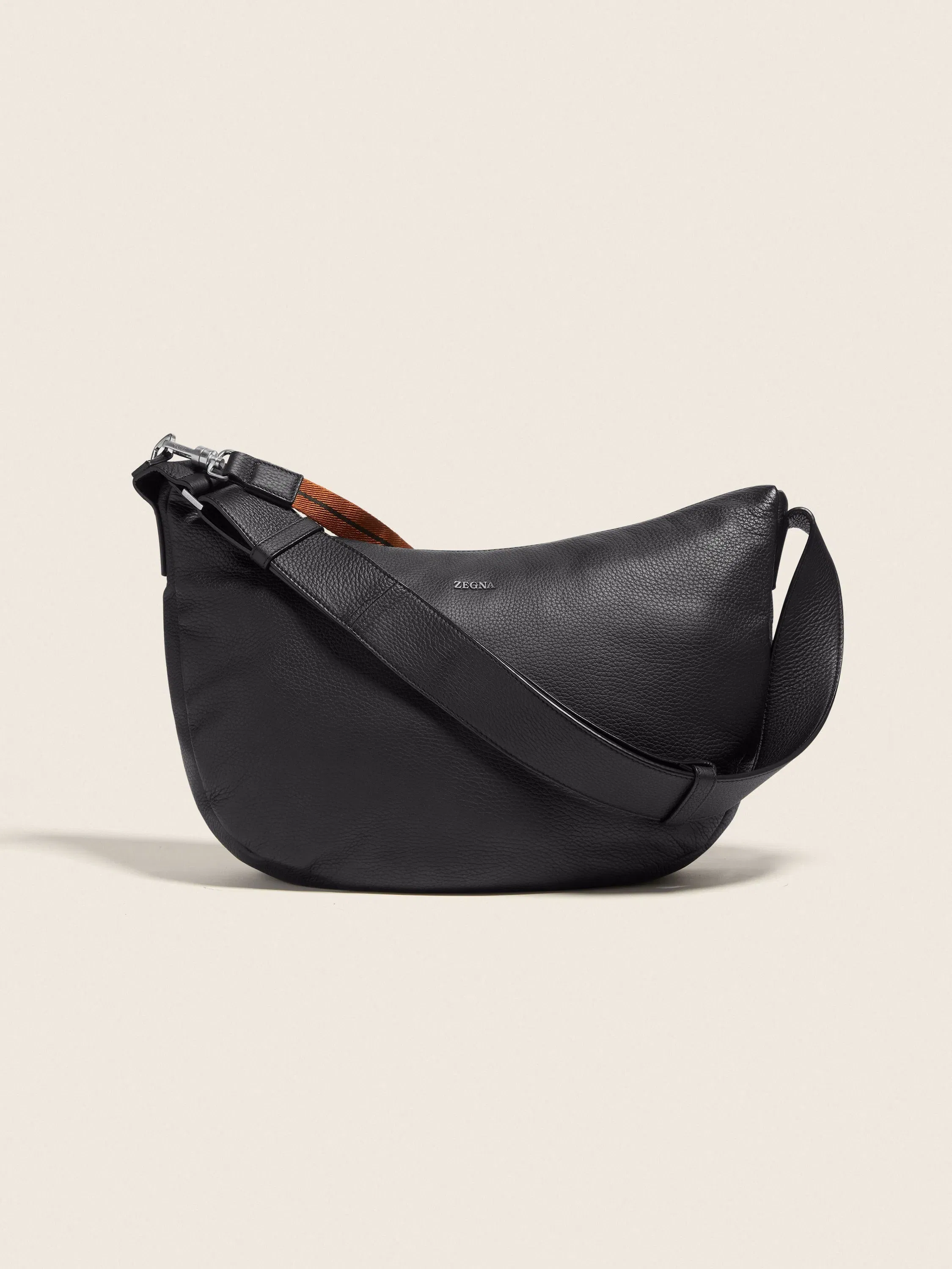 Zegna Black Deerskin Hobo Panorama Mini Bag