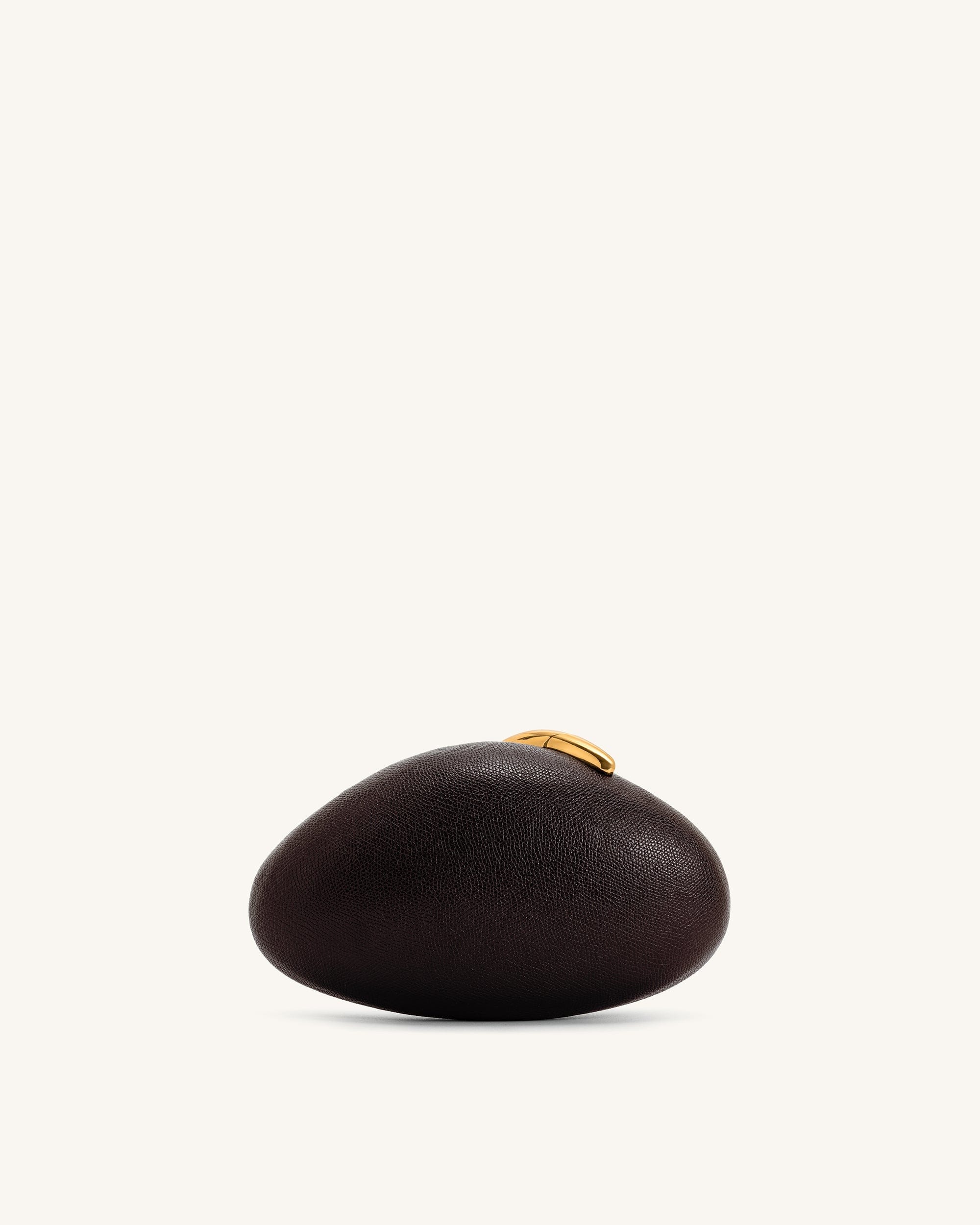 Jw Pei Kaya Irregular Oval Clutch Dark Brown