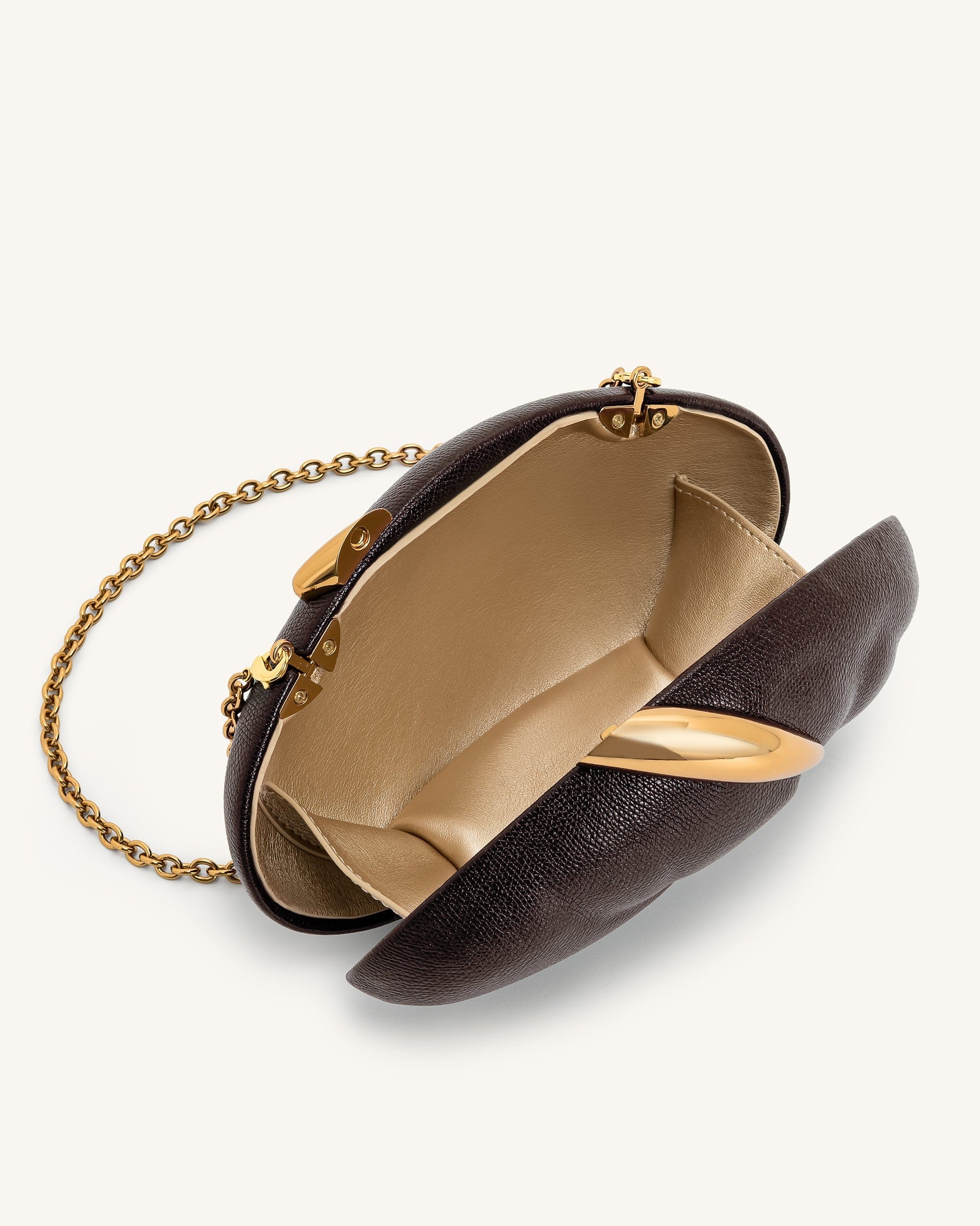 Jw Pei Kaya Irregular Oval Clutch Dark Brown