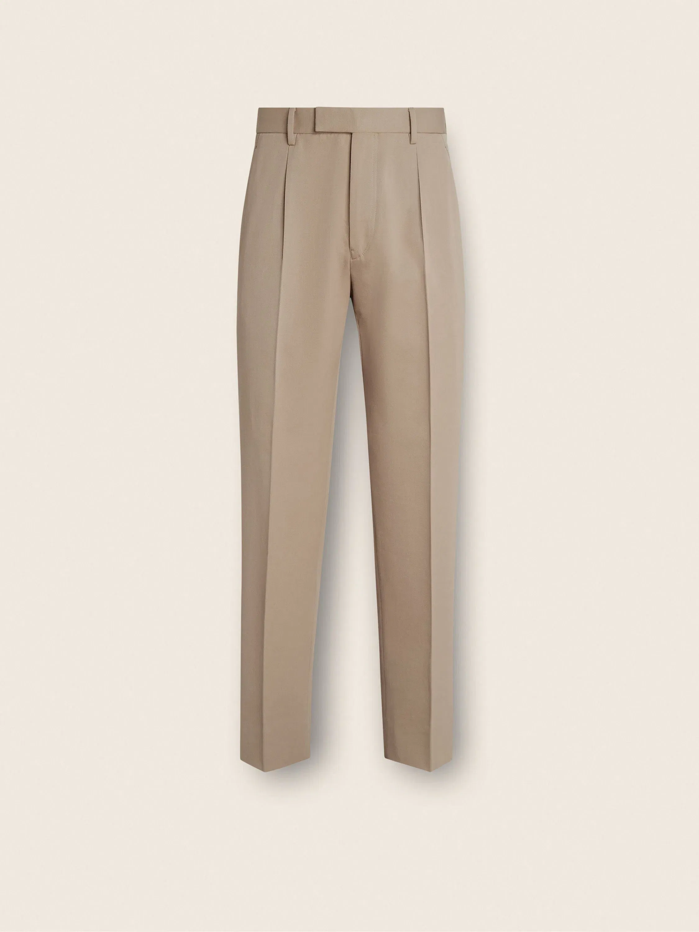 Zegna Light Taupe Cotton And Wool Pants