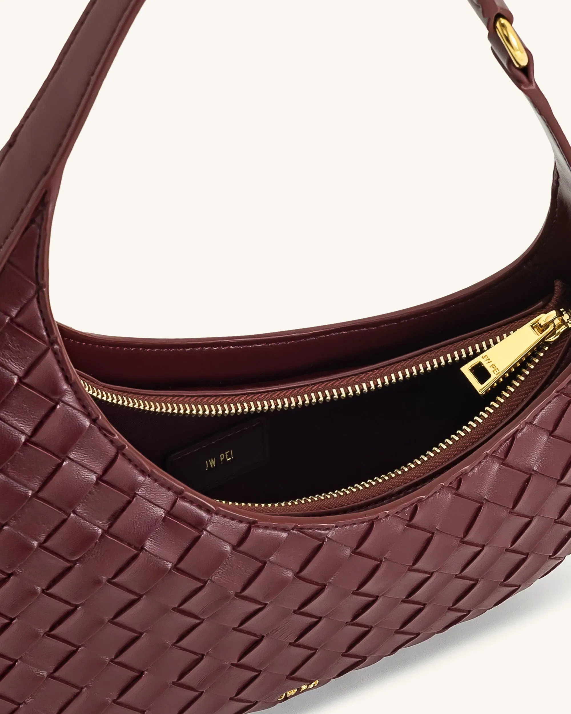 Jw Pei Harlee Weave Texture Shoulder Bag Burgundy
