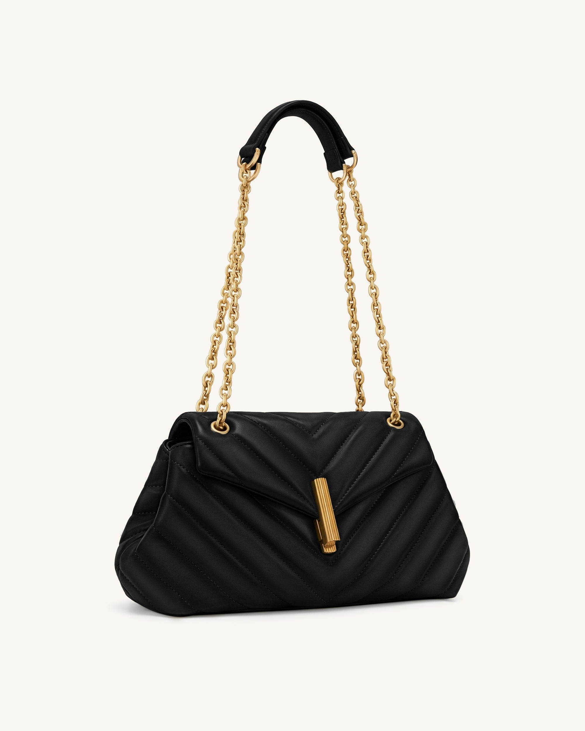 Jw Pei Valerie Quilted Chain Flap Shoulder Bag Black