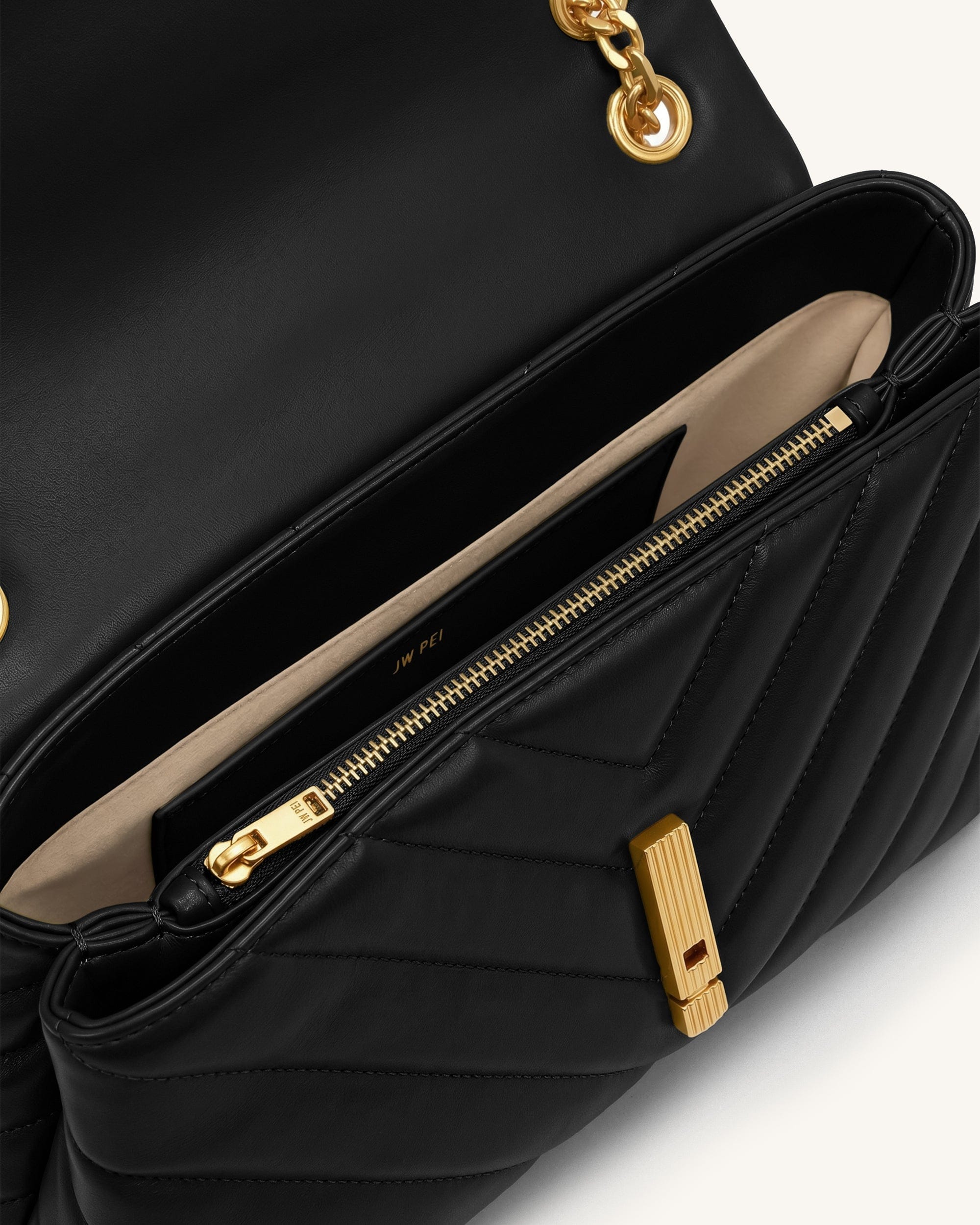 Jw Pei Valerie Quilted Chain Flap Shoulder Bag Black
