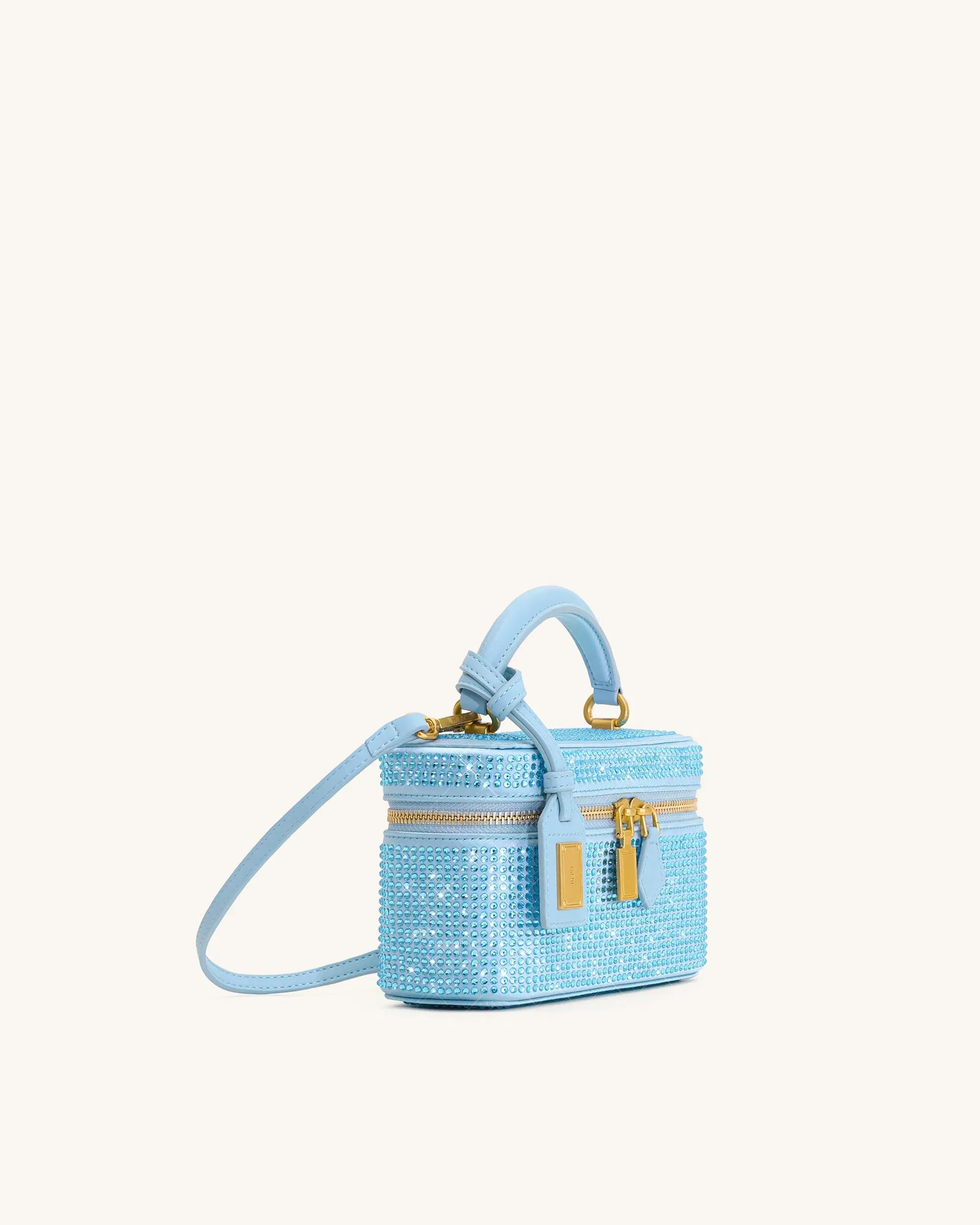 Jw Pei Cleo Artificial Crystal Box Shape Top Handle Bag Blue